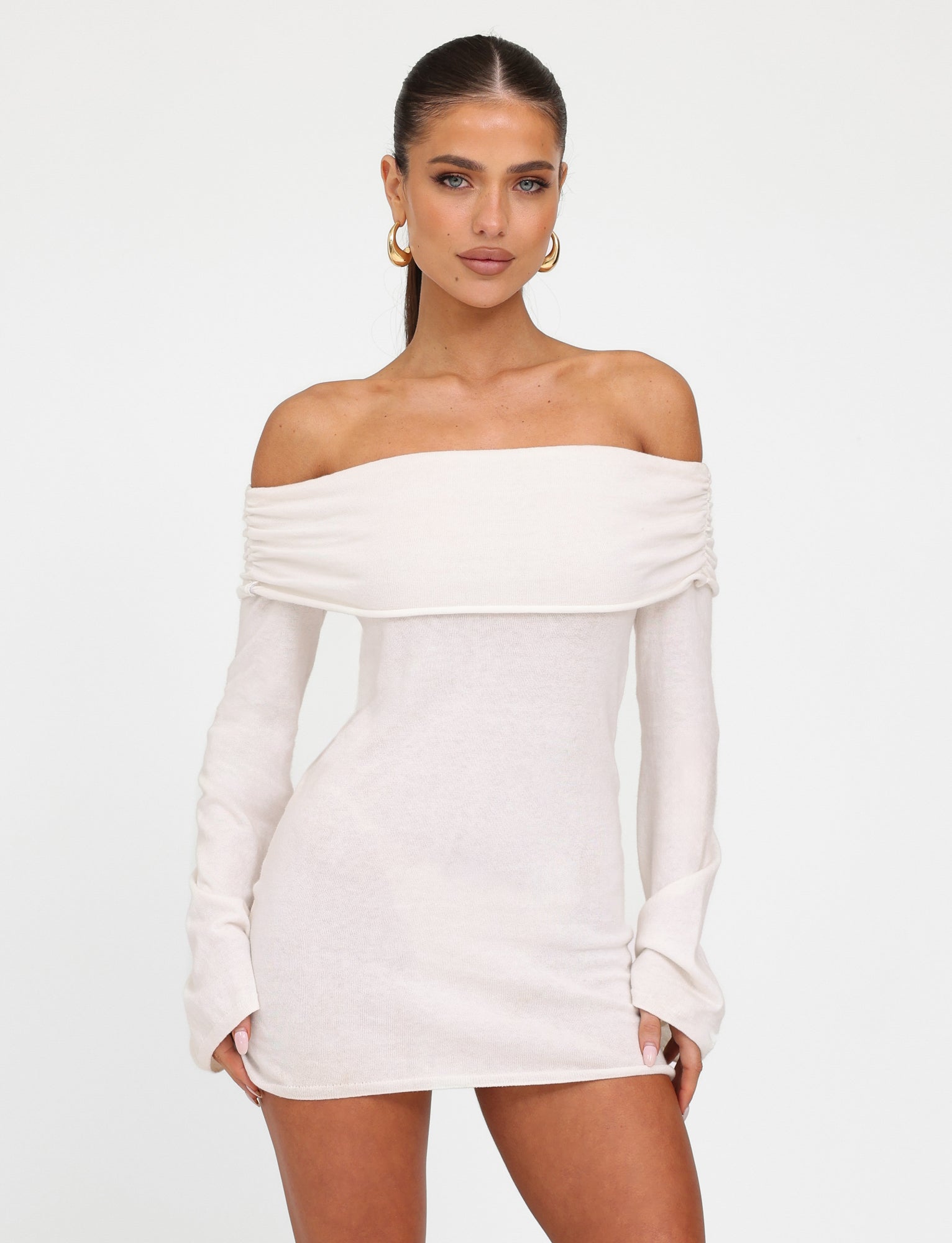 DIEDRE JUMPER DRESS - WHITE : CREAM - Image 5
