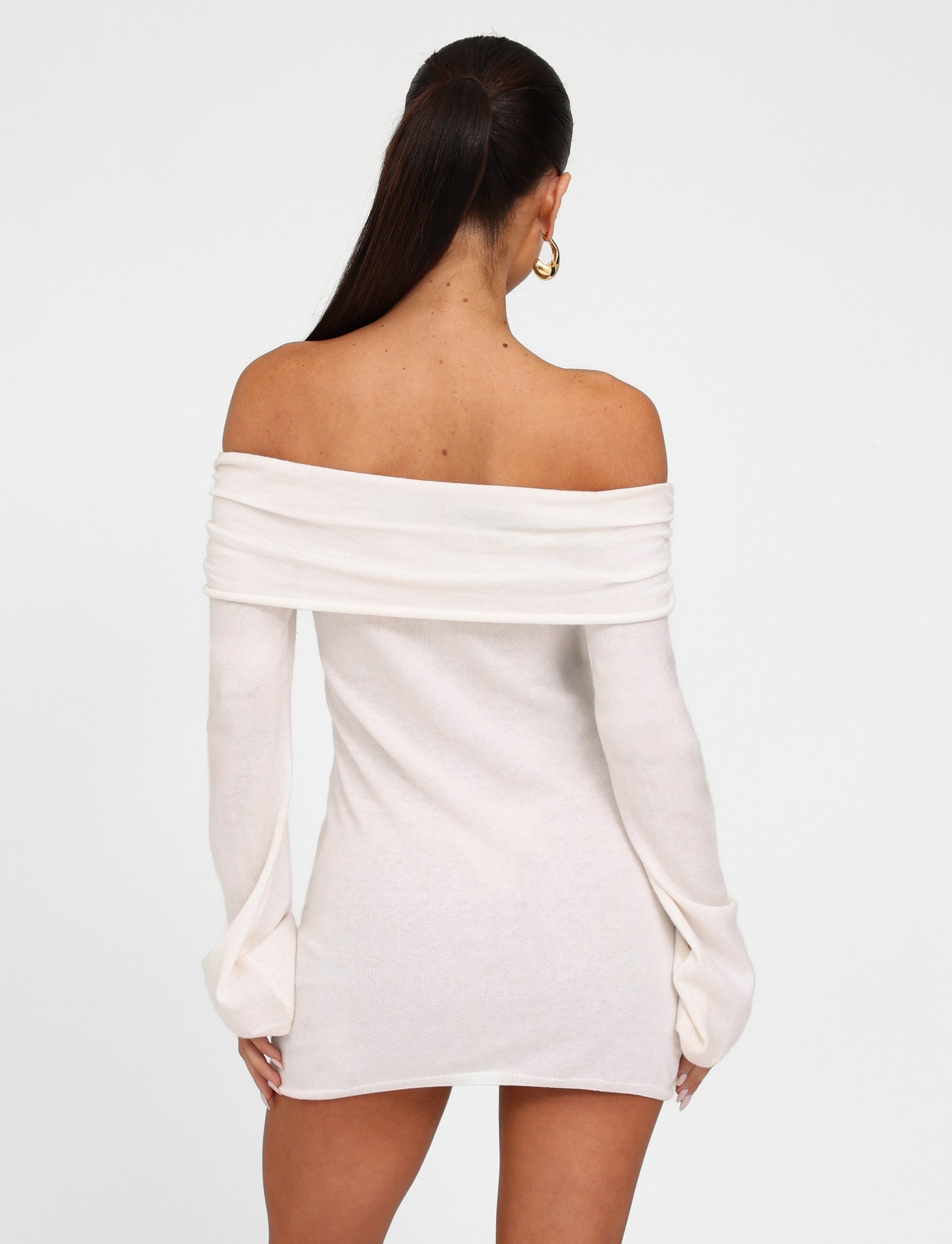 DIEDRE JUMPER DRESS - WHITE : CREAM - Image 3