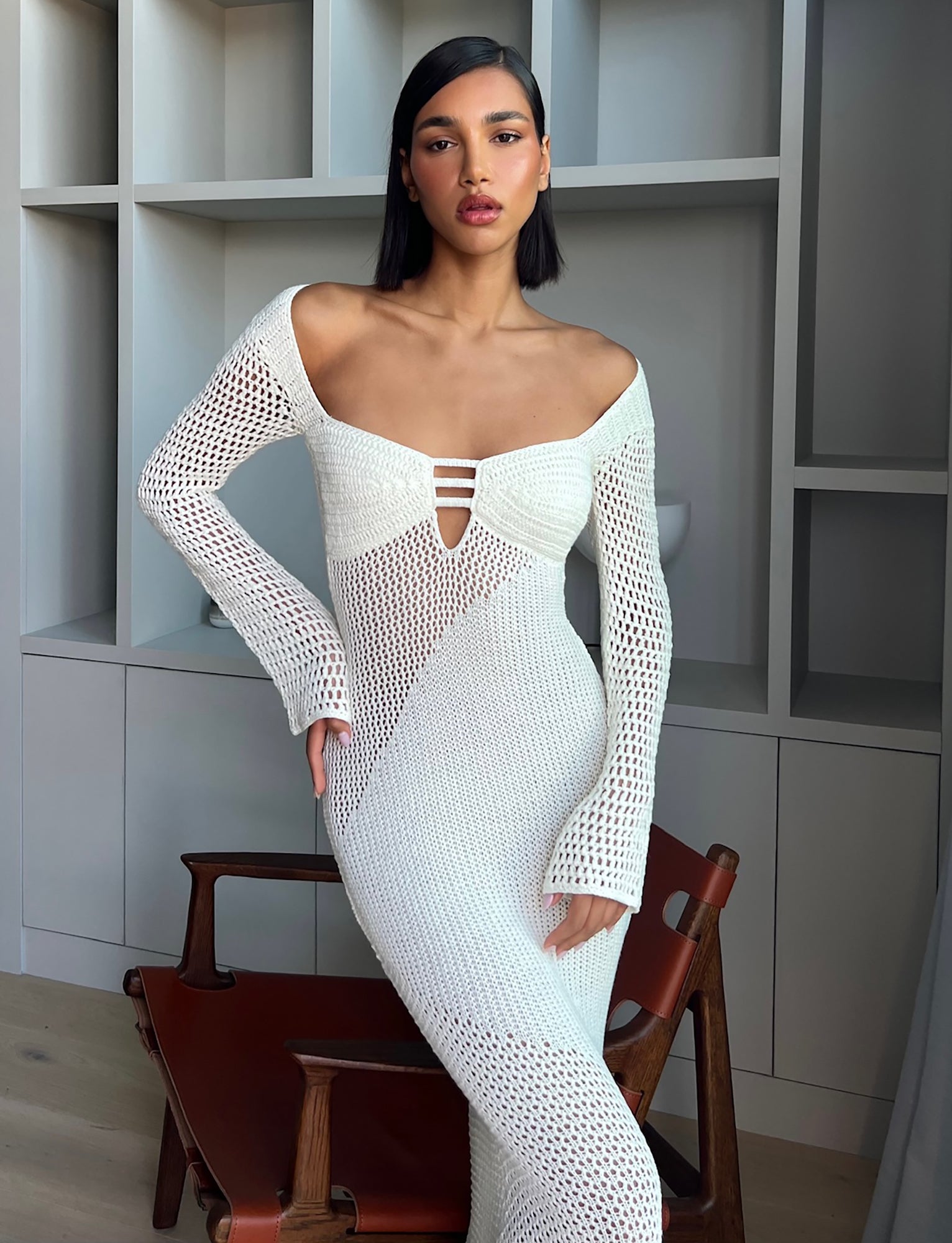 MACAULEY DRESS - WHITE : CREAM - Image 2