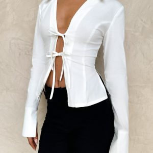 BRIELLE SHIRT - WHITE : IVORY