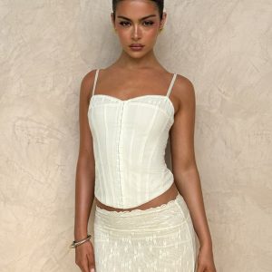 ANTONELLA TOP - WHITE : BONE : CREAM