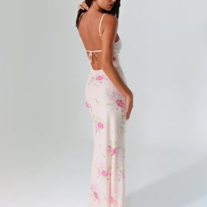 OSIRIS DRESS - PINK : FLORAL : WATER COLOUR FLORAL