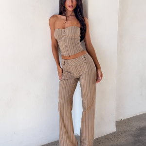 KITTIE PANT - TAUPE STRIPE