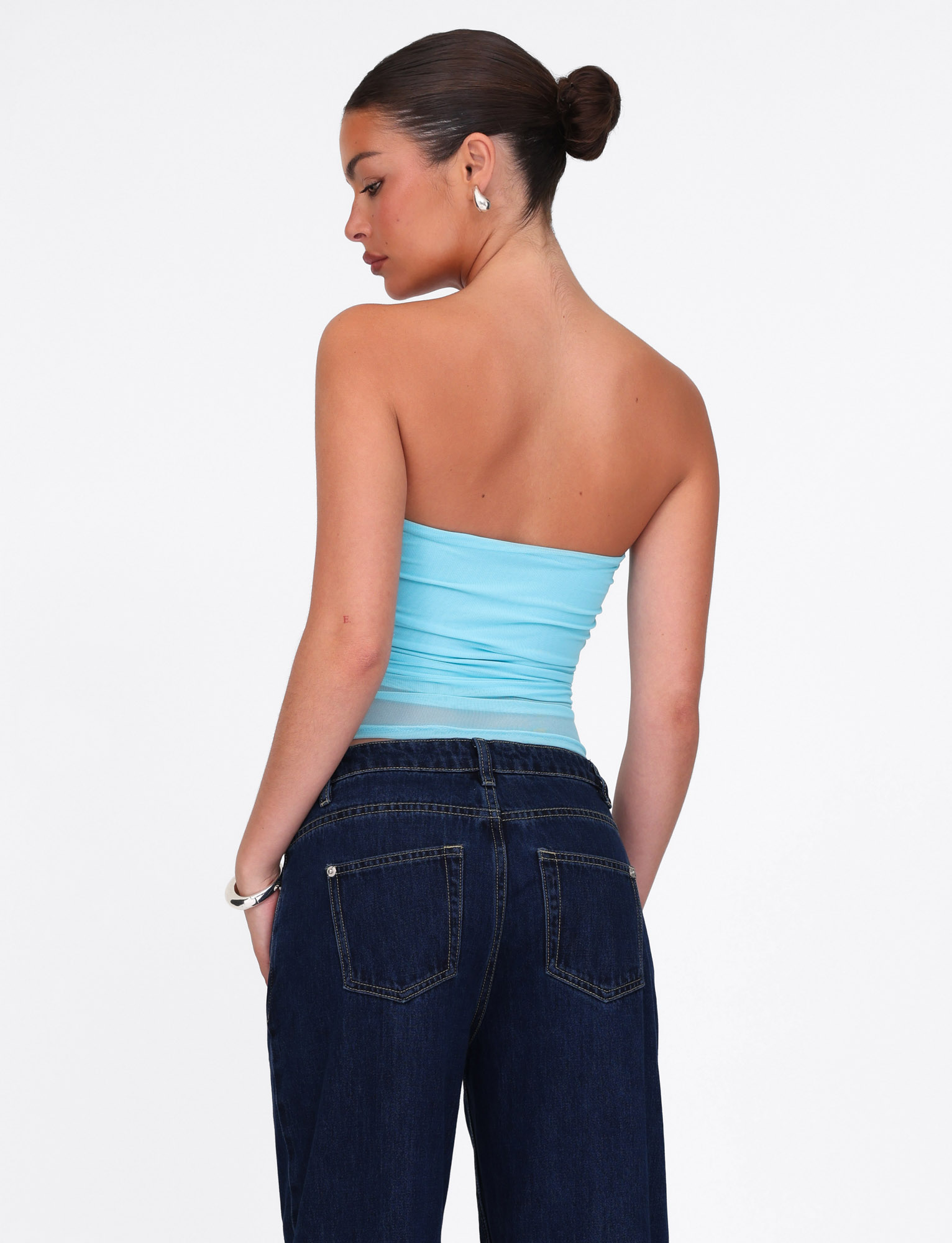 HARRIETT TUBE TOP - BLUE : ICE BLUE : BRIGHT BLUE - Image 5
