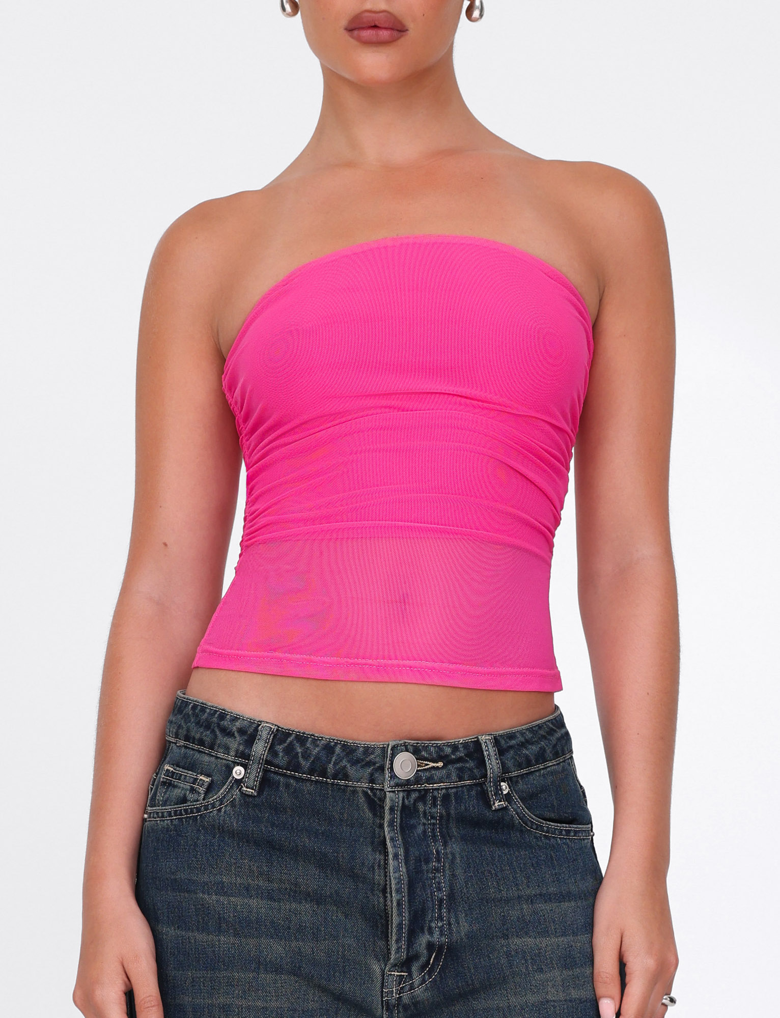 HARRIETT TUBE TOP - PINK : PINK - Image 4