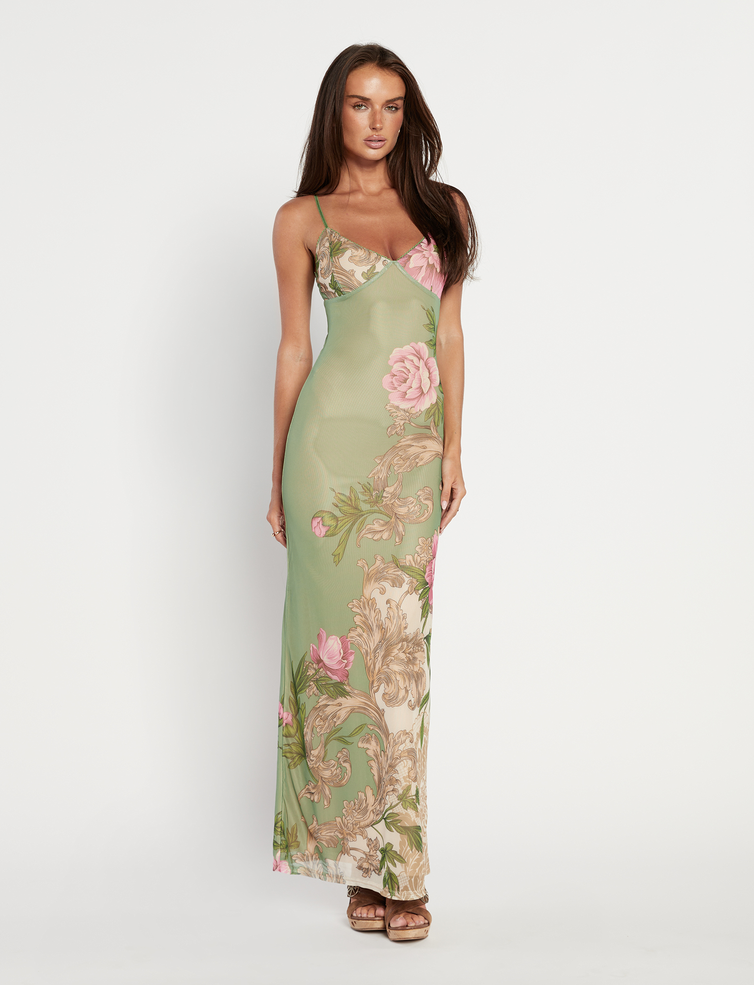JULIANNA DRESS - GREEN : FLORAL : ROCCOCO FLORAL - Image 2