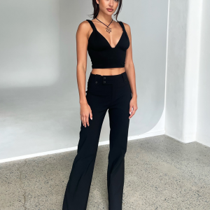 KITTIE HIGH RISE PANT - BLACK