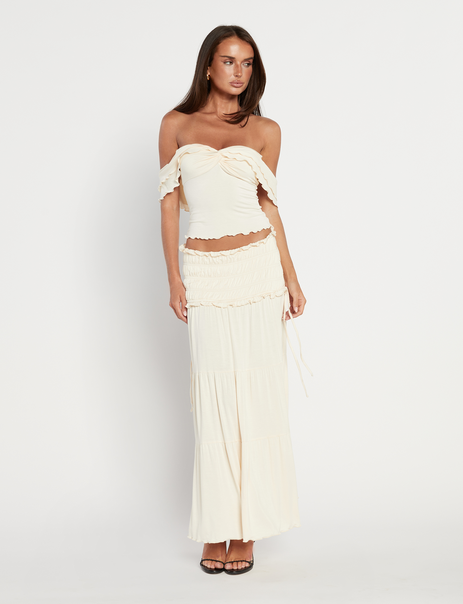 DENALI MAXI SKIRT - NEUTRAL : BONE - Image 4