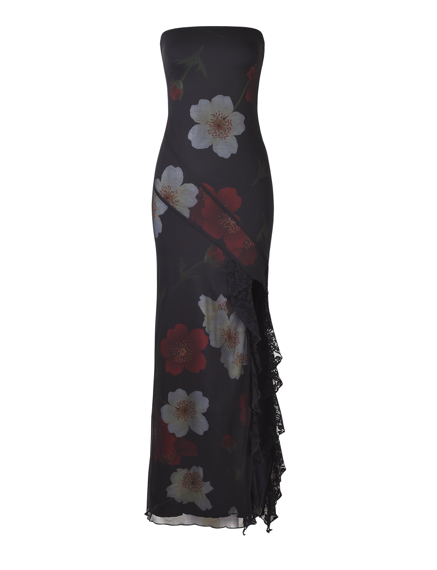 THEO MAXI DRESS - RED : MACRO FLORAL - Image 7