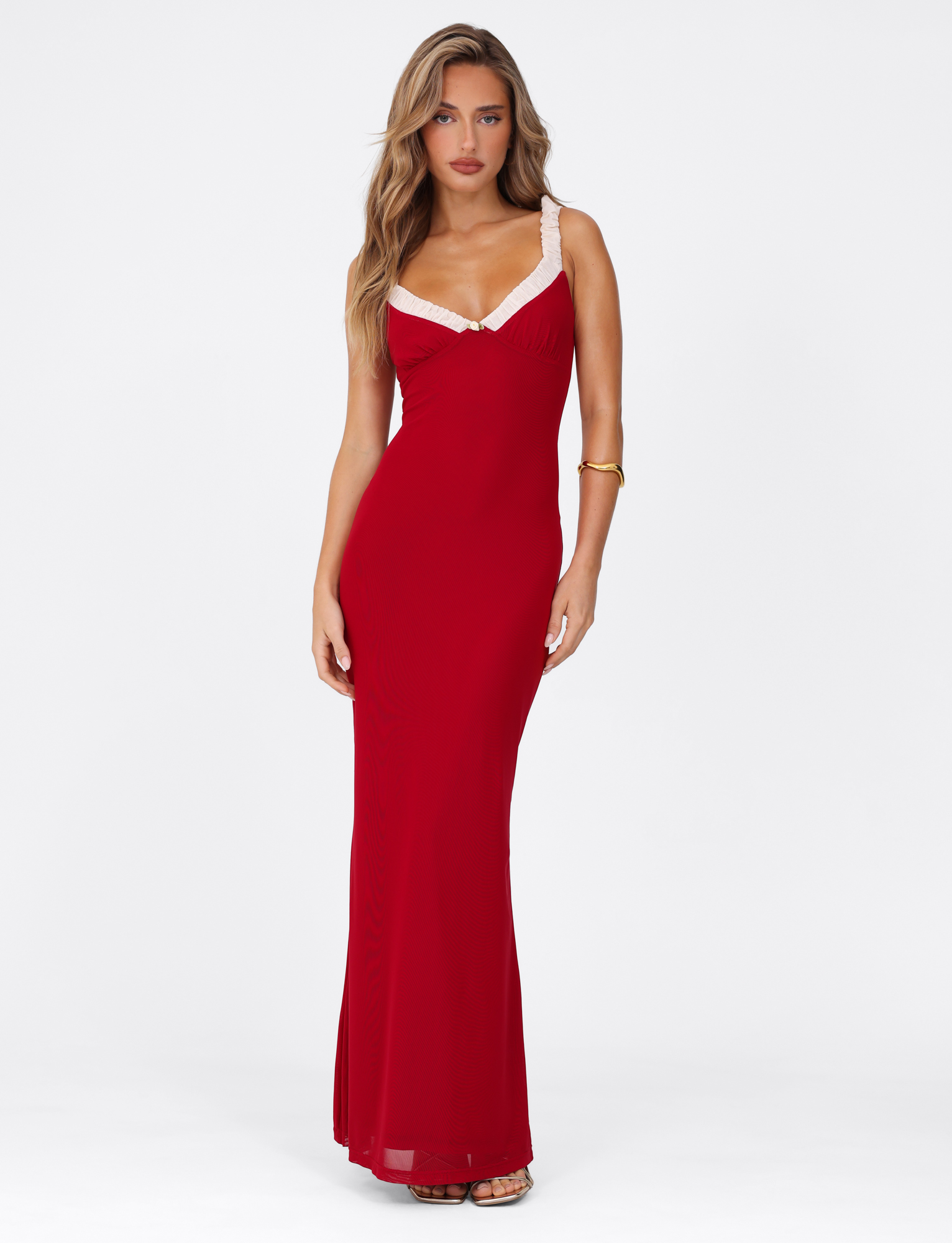 AMARAN MAXI DRESS - RED : BURGUNDY - Image 4