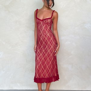 DEJA DRESS - RED : BERRY RED