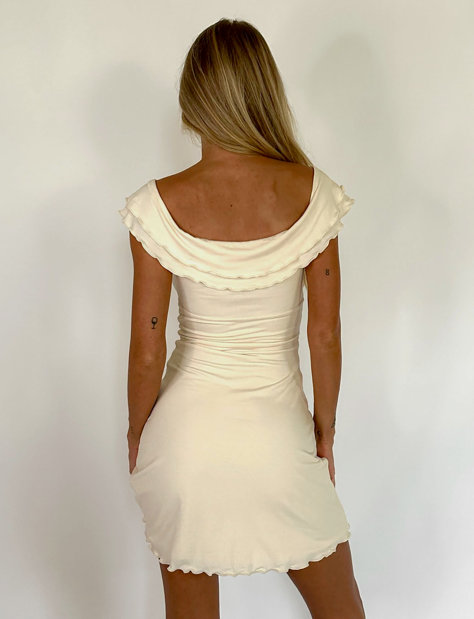 DENALI MINI DRESS - WHITE : BONE - Image 5
