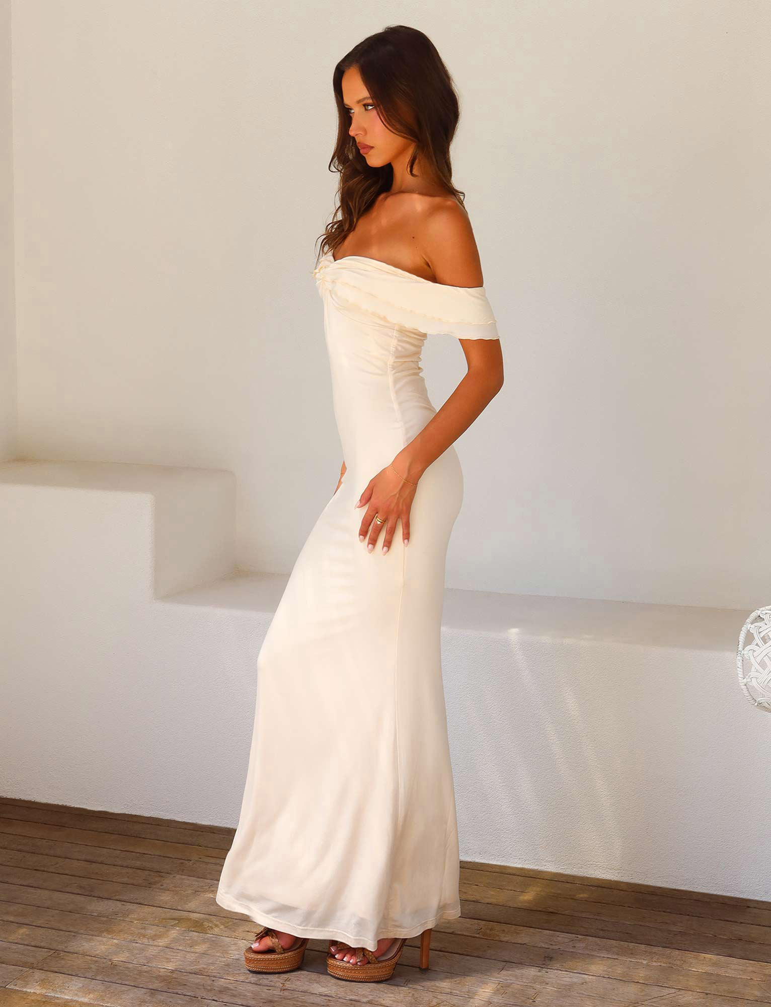 DENALI MAXI DRESS - WHITE : BONE - Image 5