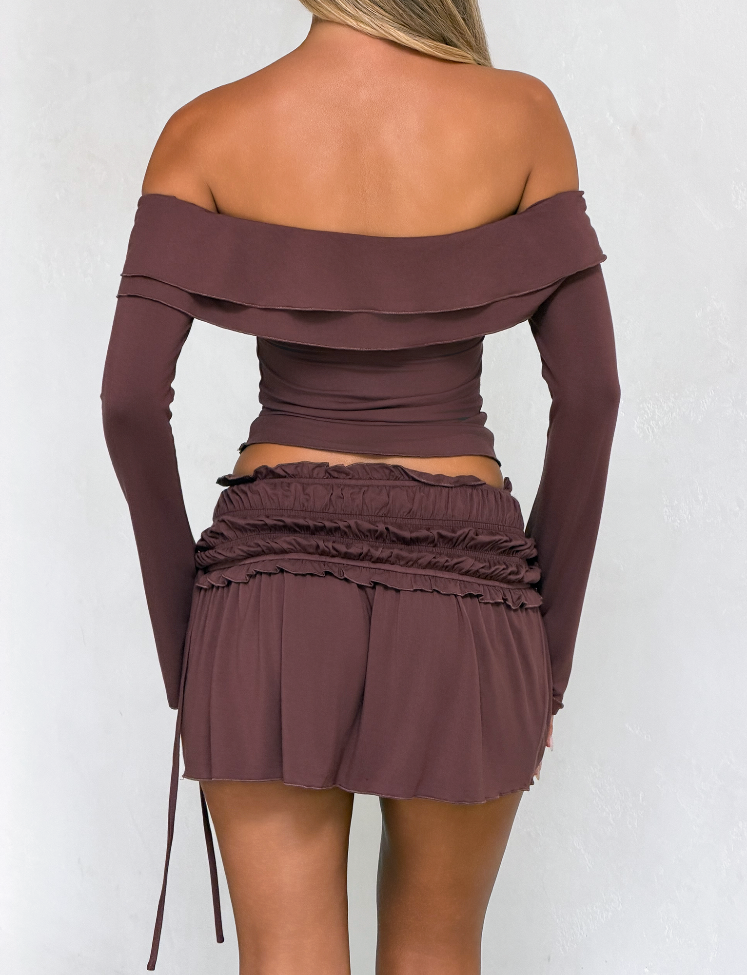 DENALI MINI SKIRT - CHOCOLATE - Image 4