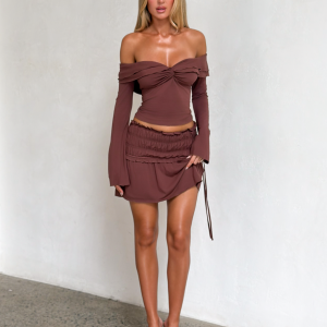 DENALI MINI SKIRT - CHOCOLATE