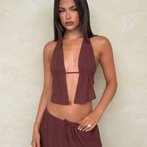 LAINEY TOP - CHOCOLATE