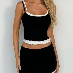 ADAIR TOP - BLACK : BLACK/WHITE