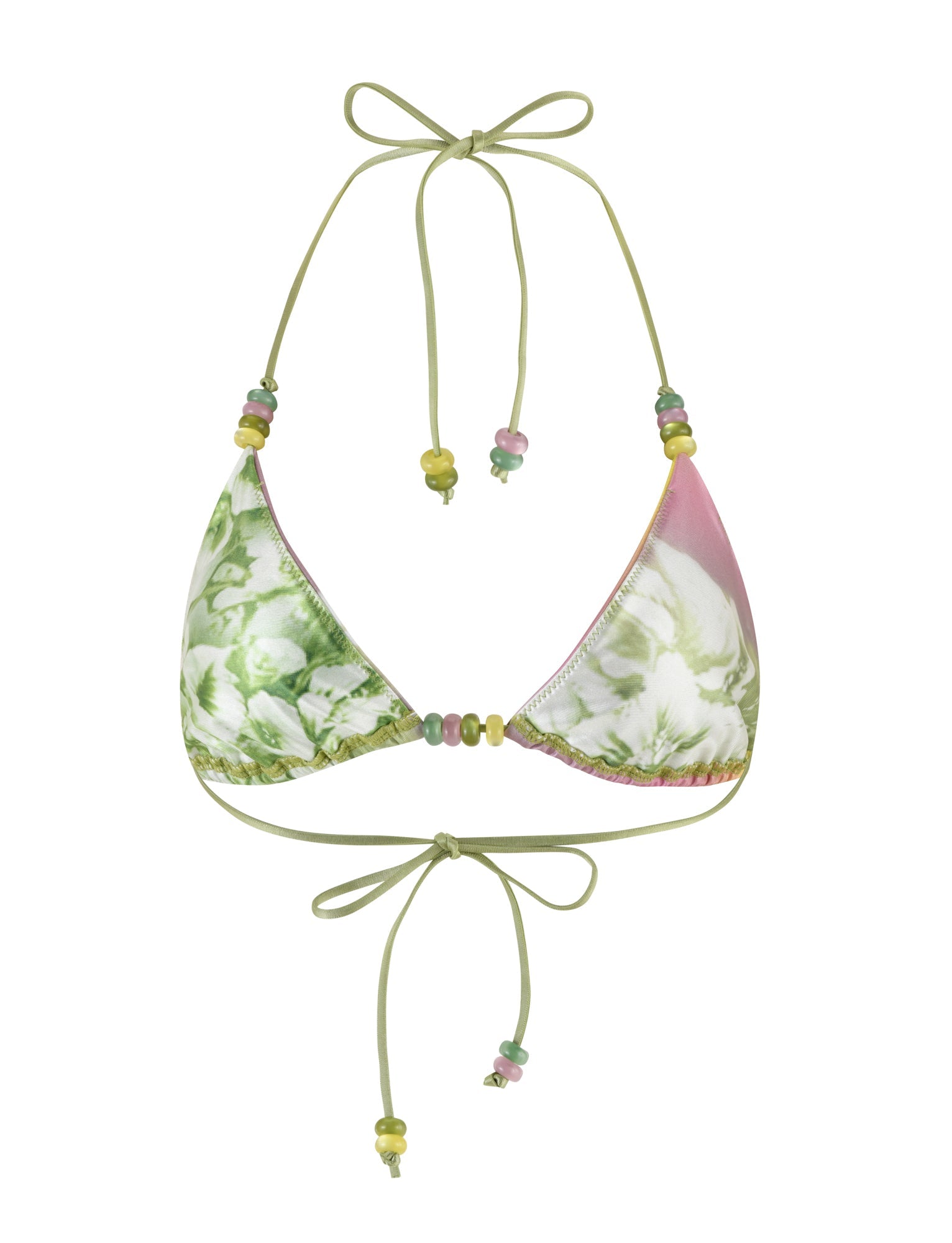 FINLEA BIKINI TOP - GREEN : FLORAL : STRIPE - Image 7