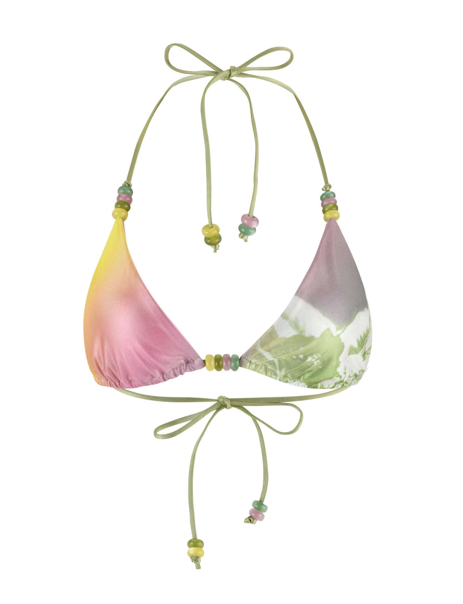 FINLEA BIKINI TOP - GREEN : FLORAL : STRIPE - Image 6