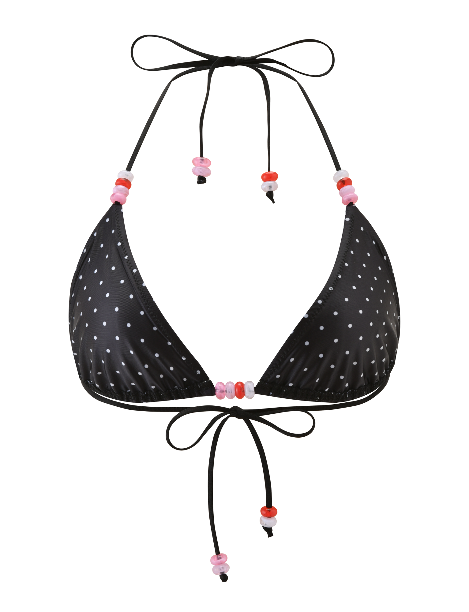 FINLEA BIKINI TOP - POLKA DOT BLACK CREAM - Image 8