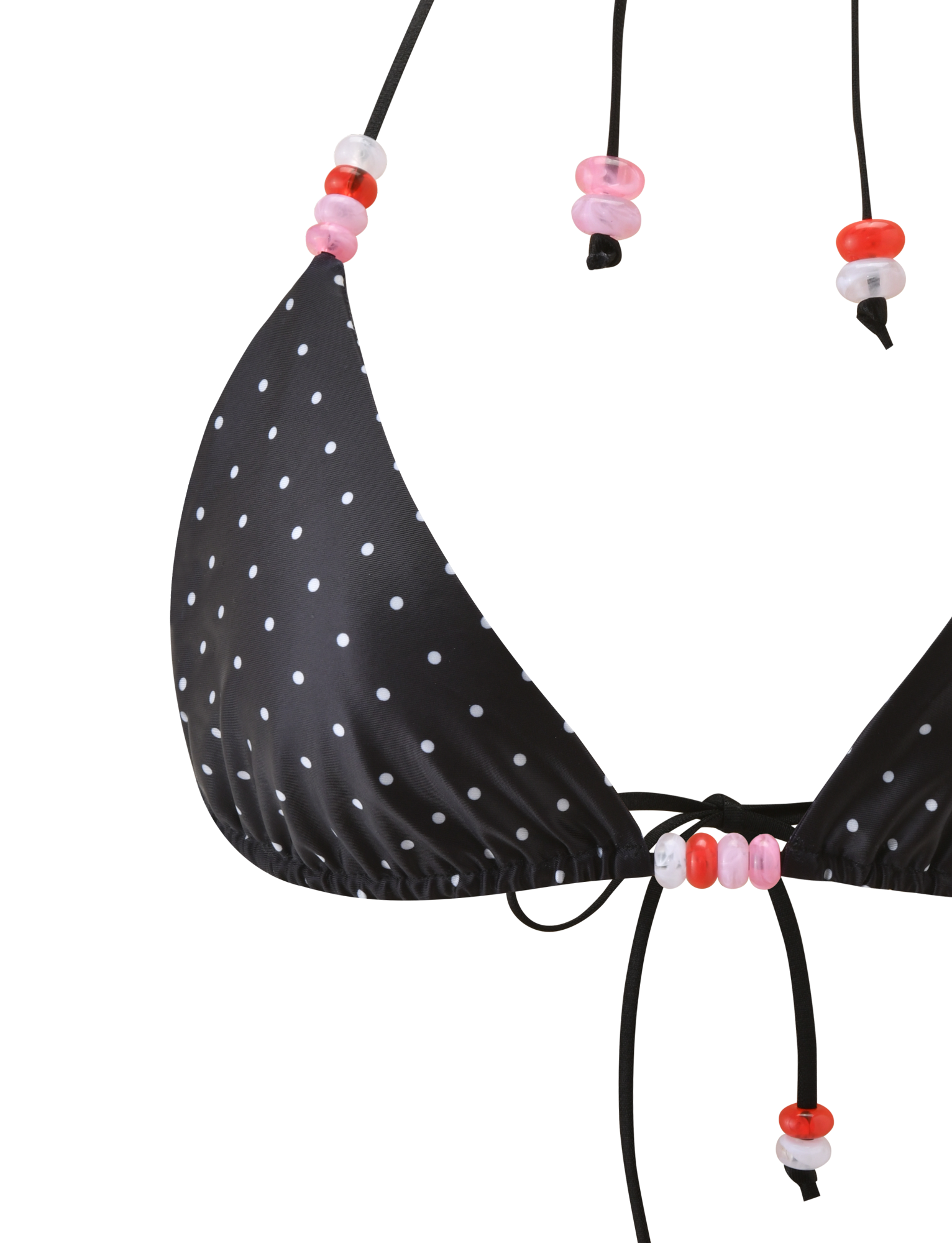 FINLEA BIKINI TOP - POLKA DOT BLACK CREAM - Image 9