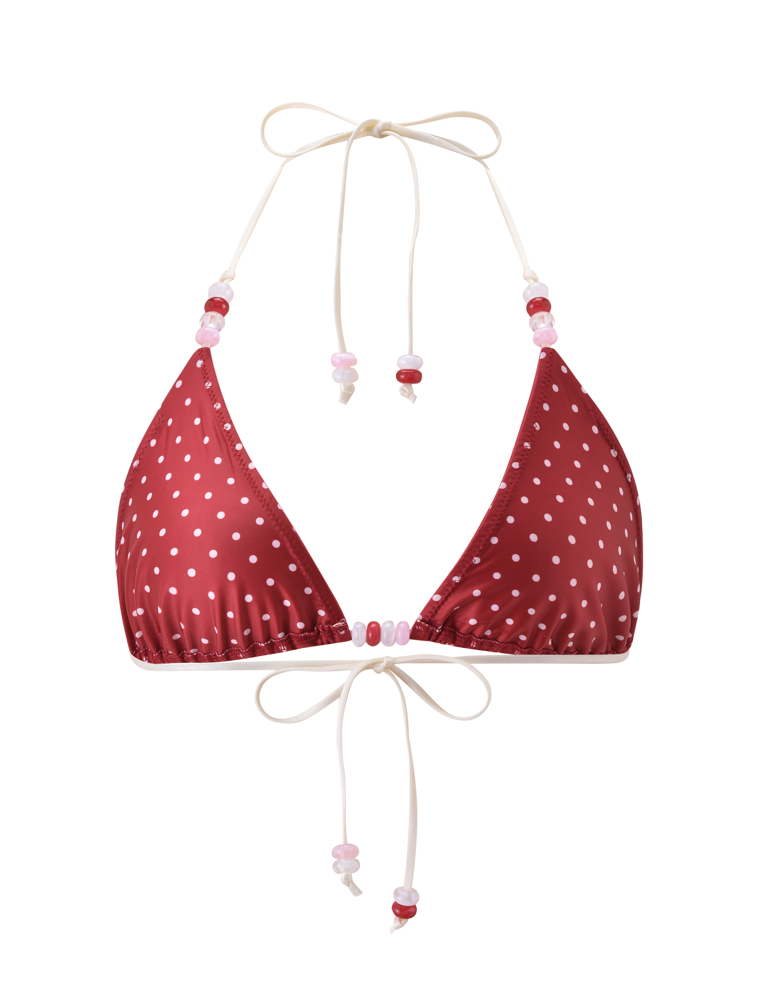 FINLEA BIKINI TOP - RED AND CREAM POLKA DOT - Image 10