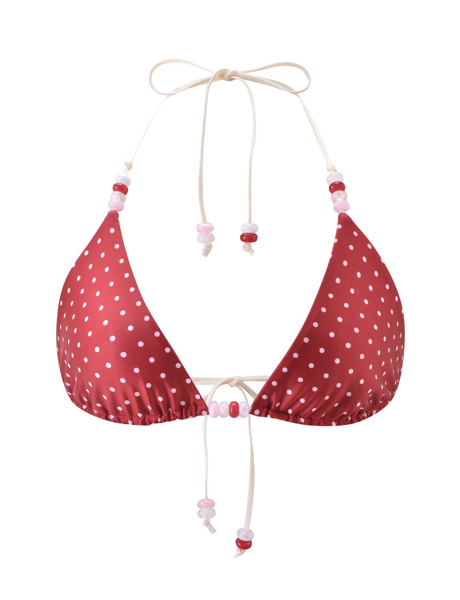 FINLEA BIKINI TOP - RED AND CREAM POLKA DOT - Image 9