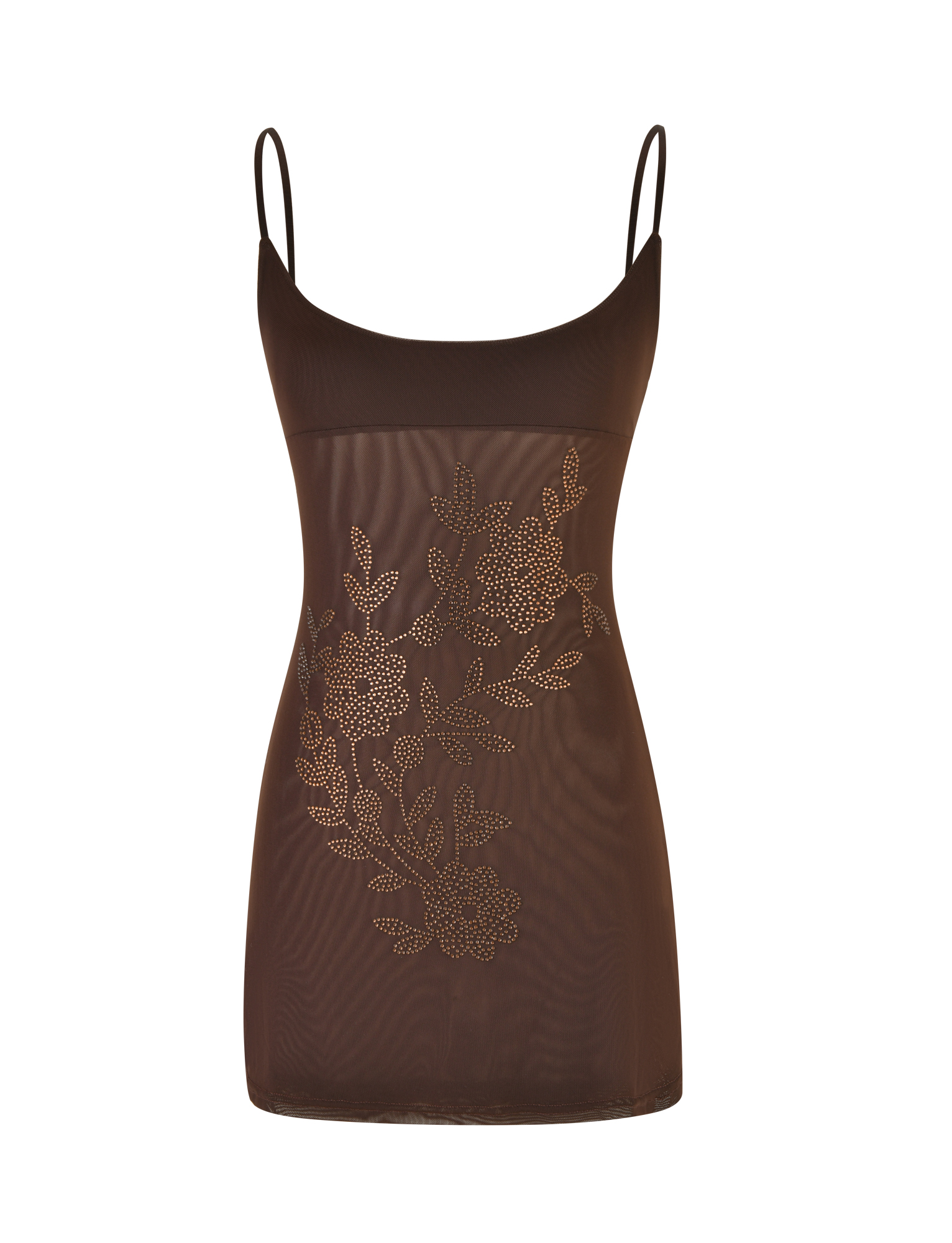 OCTAVIA MINI DRESS - BROWN : CHOCOLATE - Image 8