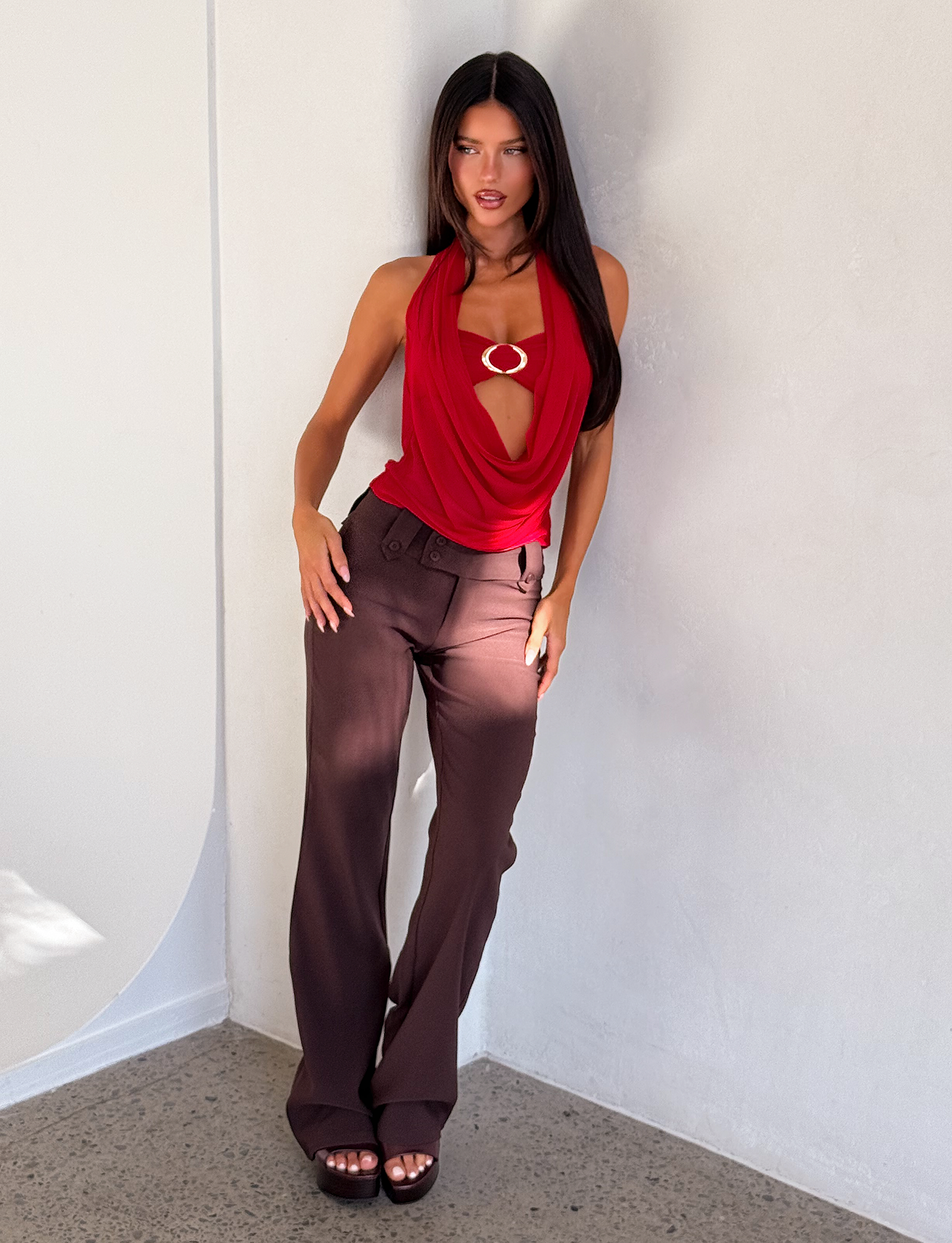 MAKENA TWO-PIECE TOP - RED - Image 5