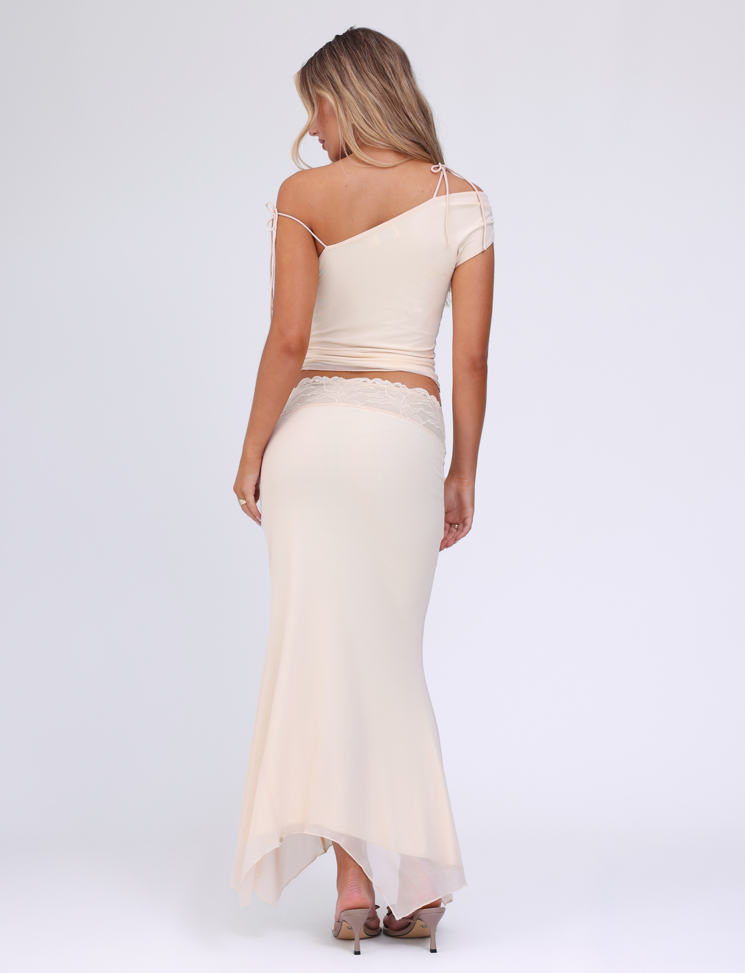 LILLIAN SKIRT - WHITE : CREAM: FLORAL - Image 6