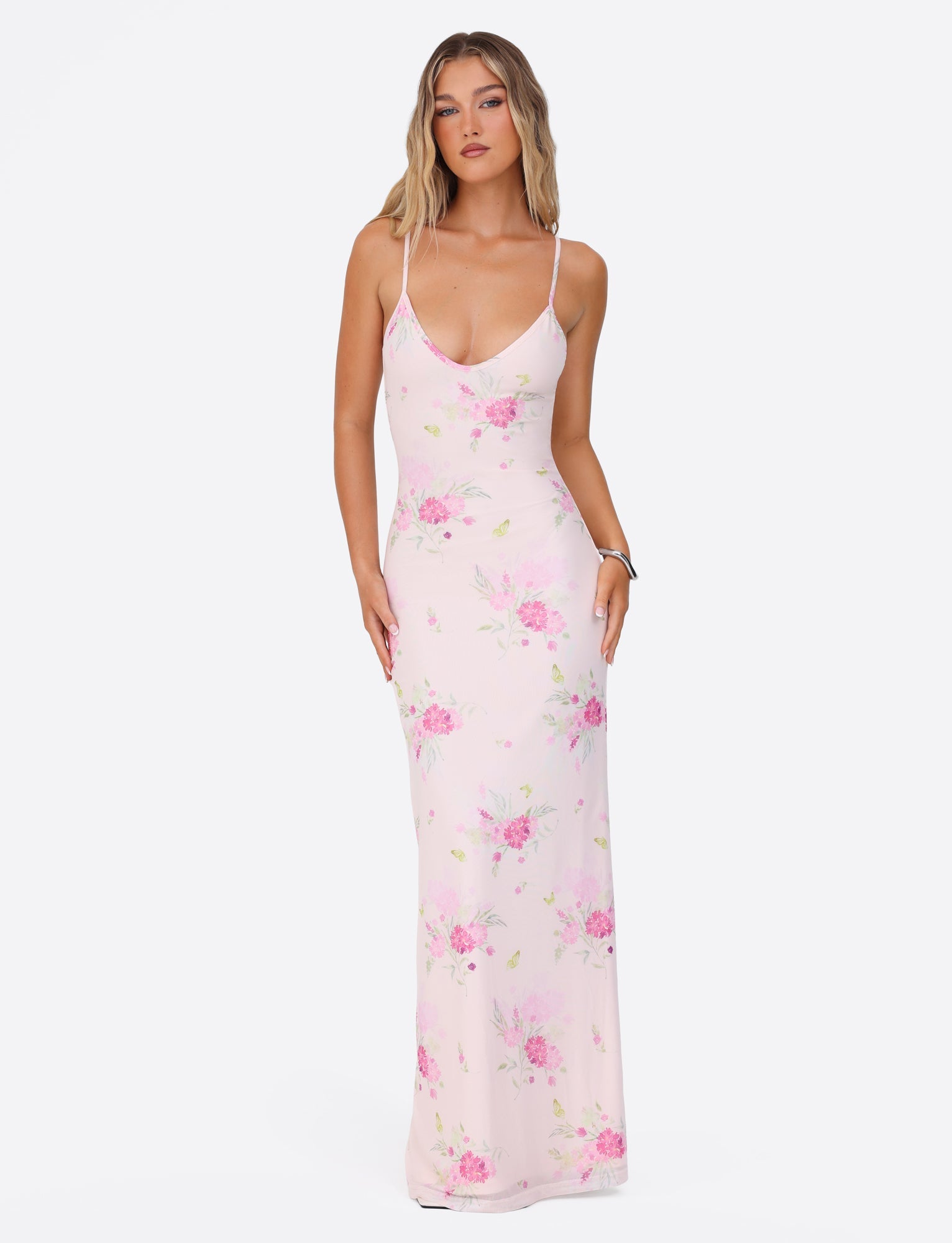OSIRIS DRESS - PINK : FLORAL : WATER COLOUR FLORAL - Image 6