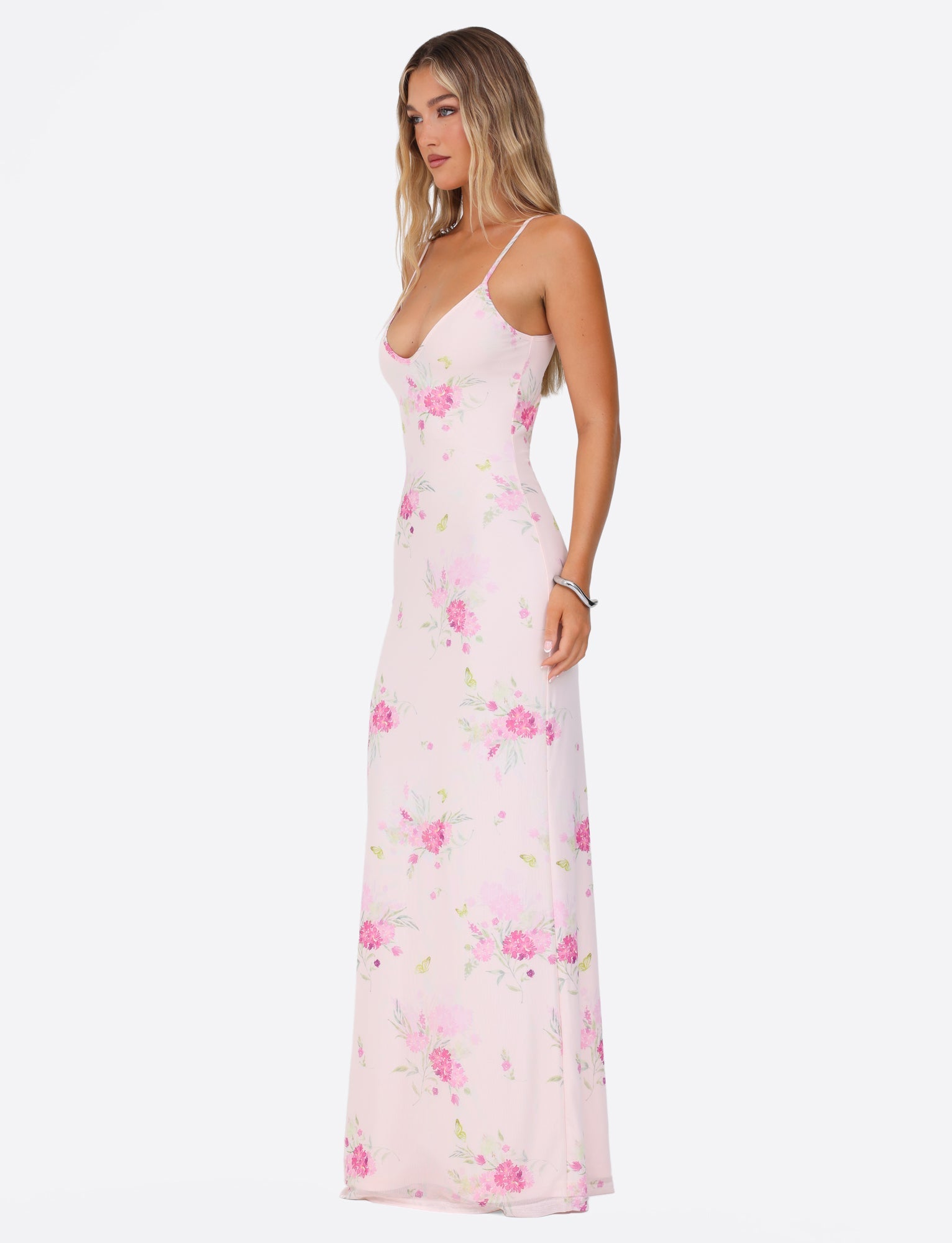OSIRIS DRESS - PINK : FLORAL : WATER COLOUR FLORAL - Image 4