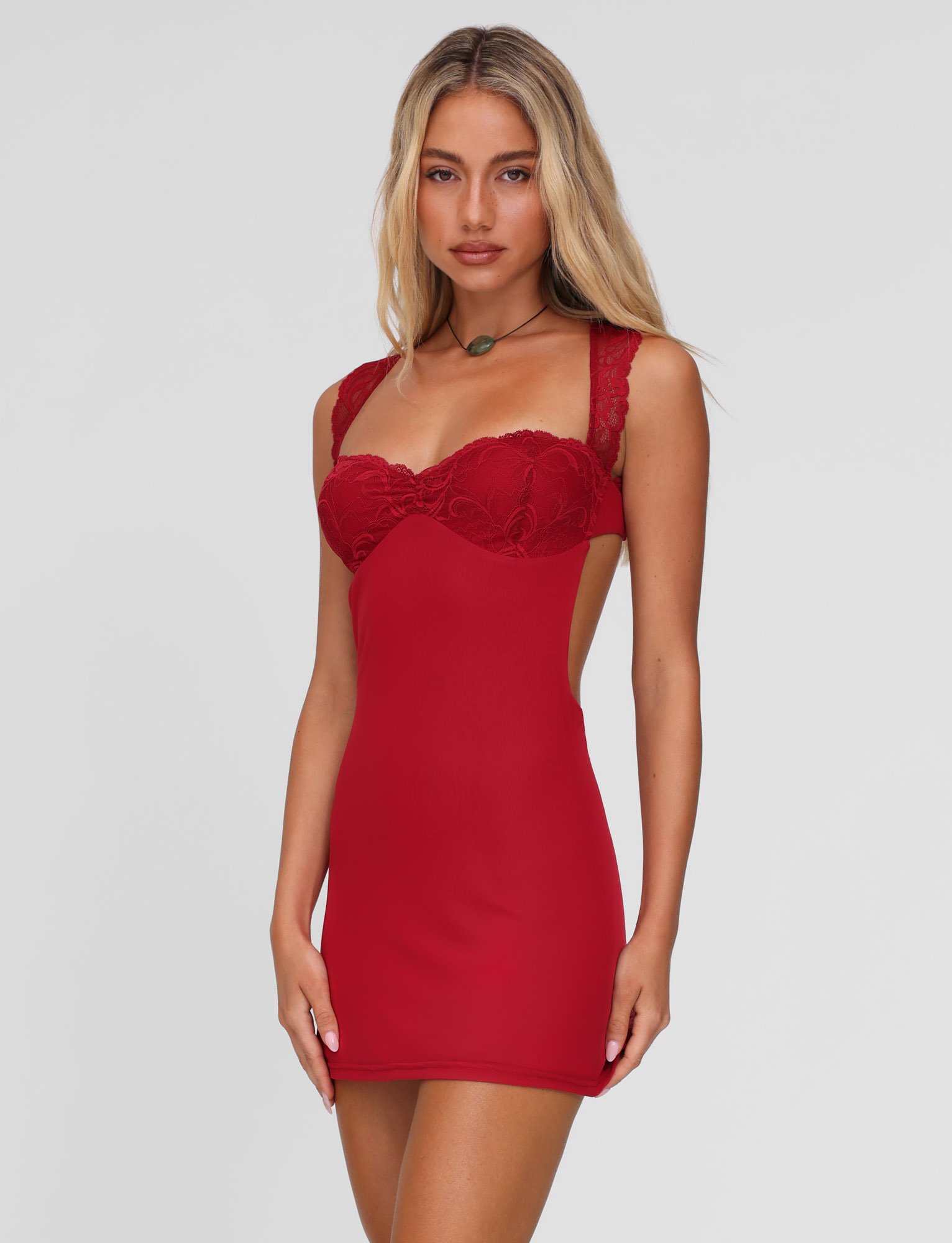 NYOMI MINI DRESS - RED : RED - Image 5