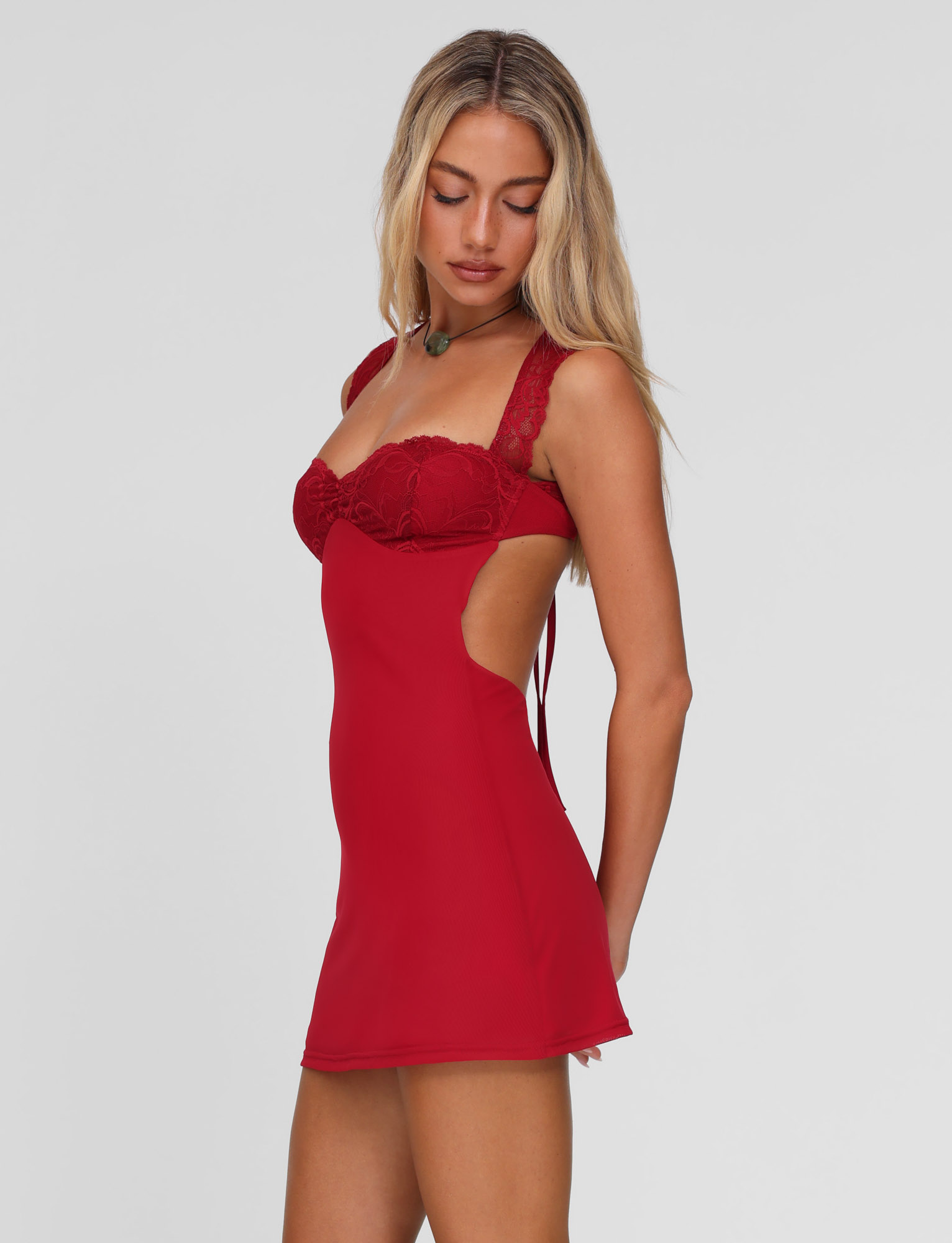 NYOMI MINI DRESS - RED : RED - Image 6
