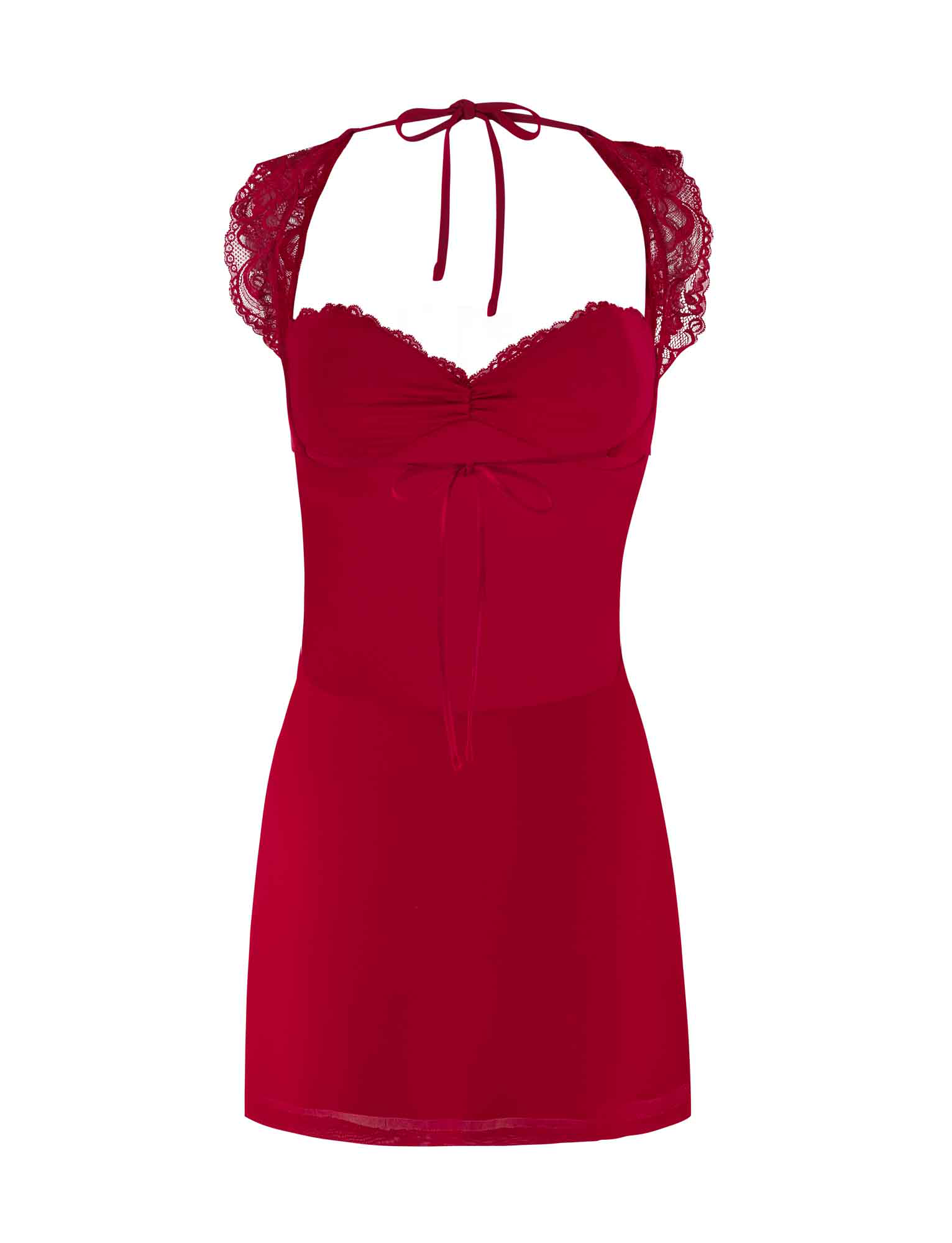 NYOMI MINI DRESS - RED : RED - Image 9