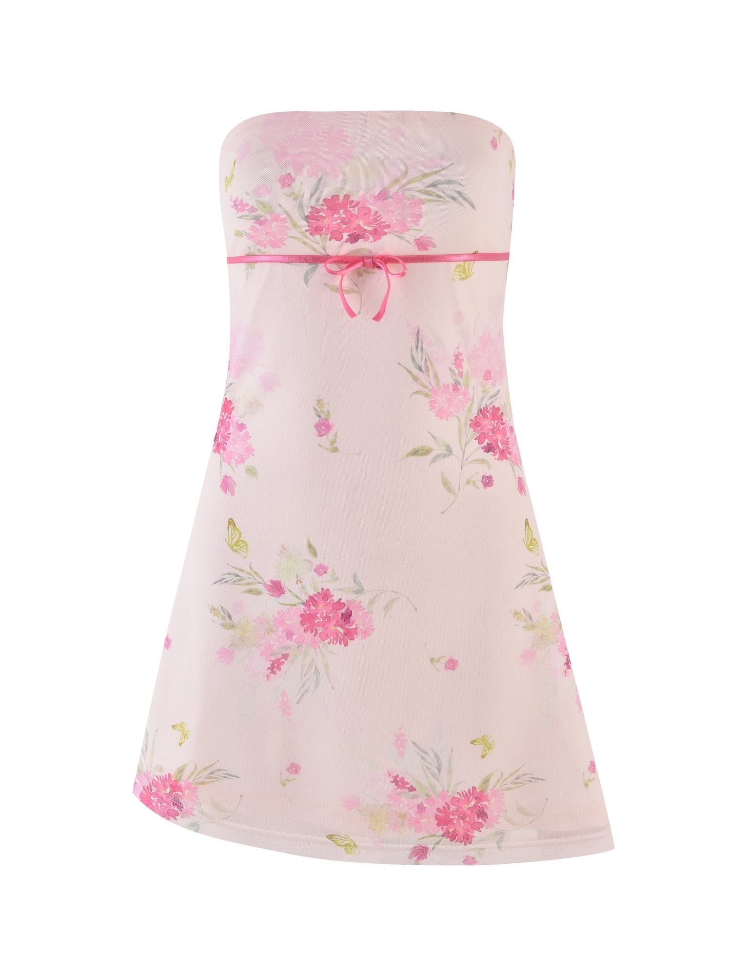 CARSYN MINI DRESS - PINK : FLORAL : WATER COLOUR FLORAL - Image 6