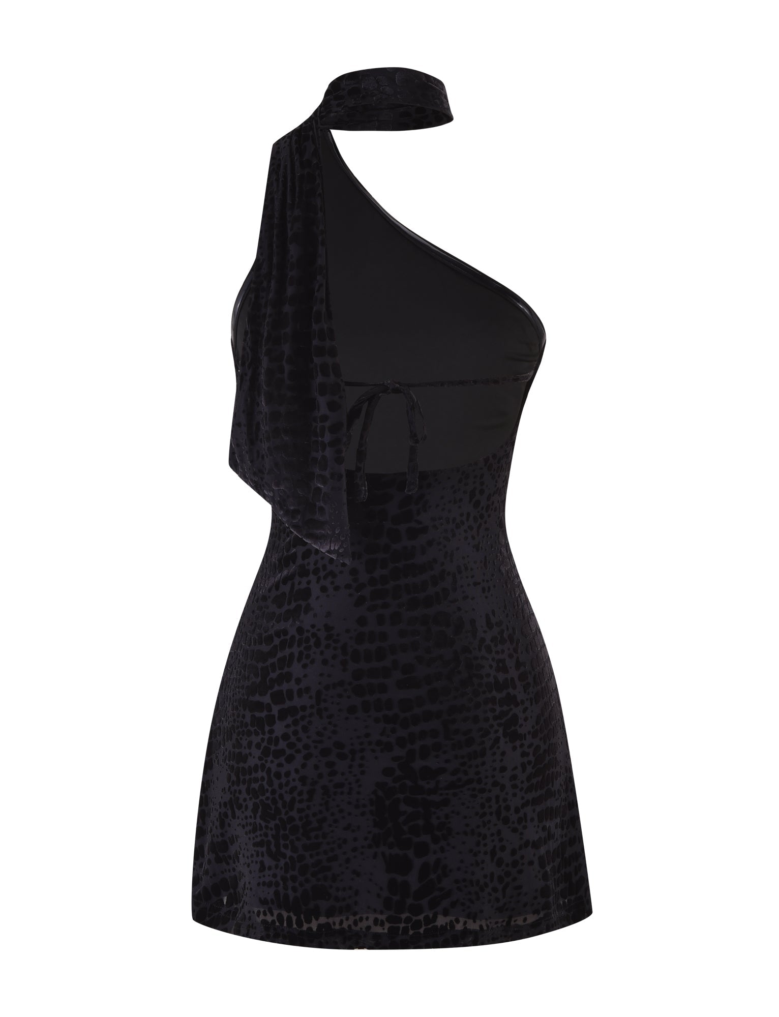 ALLIRA BURNOUT MINI DRESS 2.0 - BLACK : SNAKE - Image 8