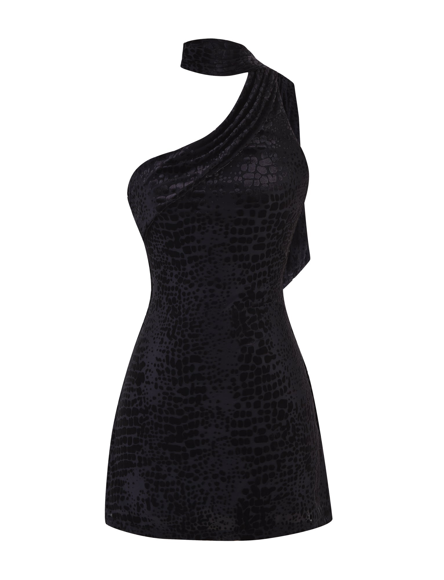 ALLIRA BURNOUT MINI DRESS 2.0 - BLACK : SNAKE - Image 6