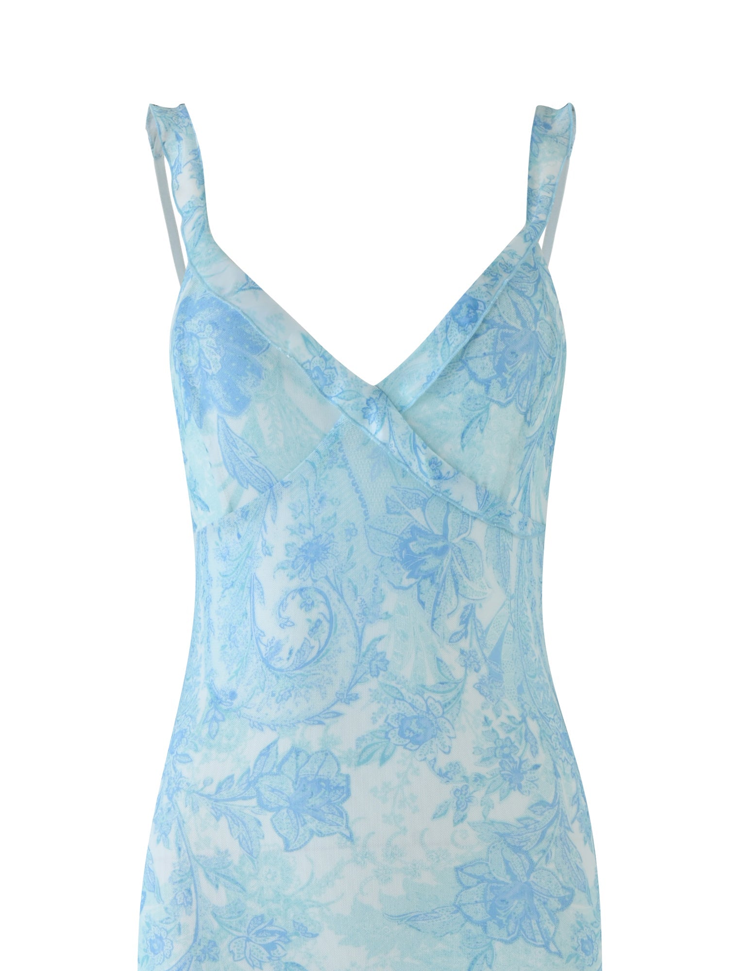GUILIANNA FRILL MAXI DRESS - BLUE : FLORAL : TAPESTRY - Image 9