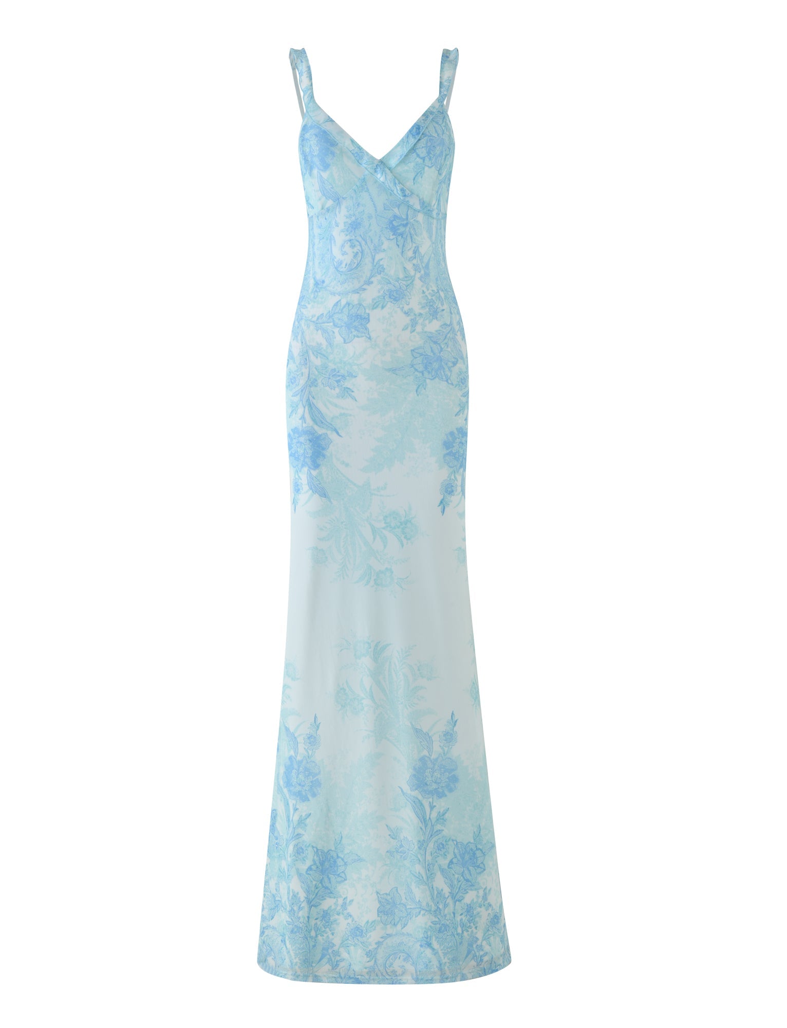 GUILIANNA FRILL MAXI DRESS - BLUE : FLORAL : TAPESTRY - Image 7