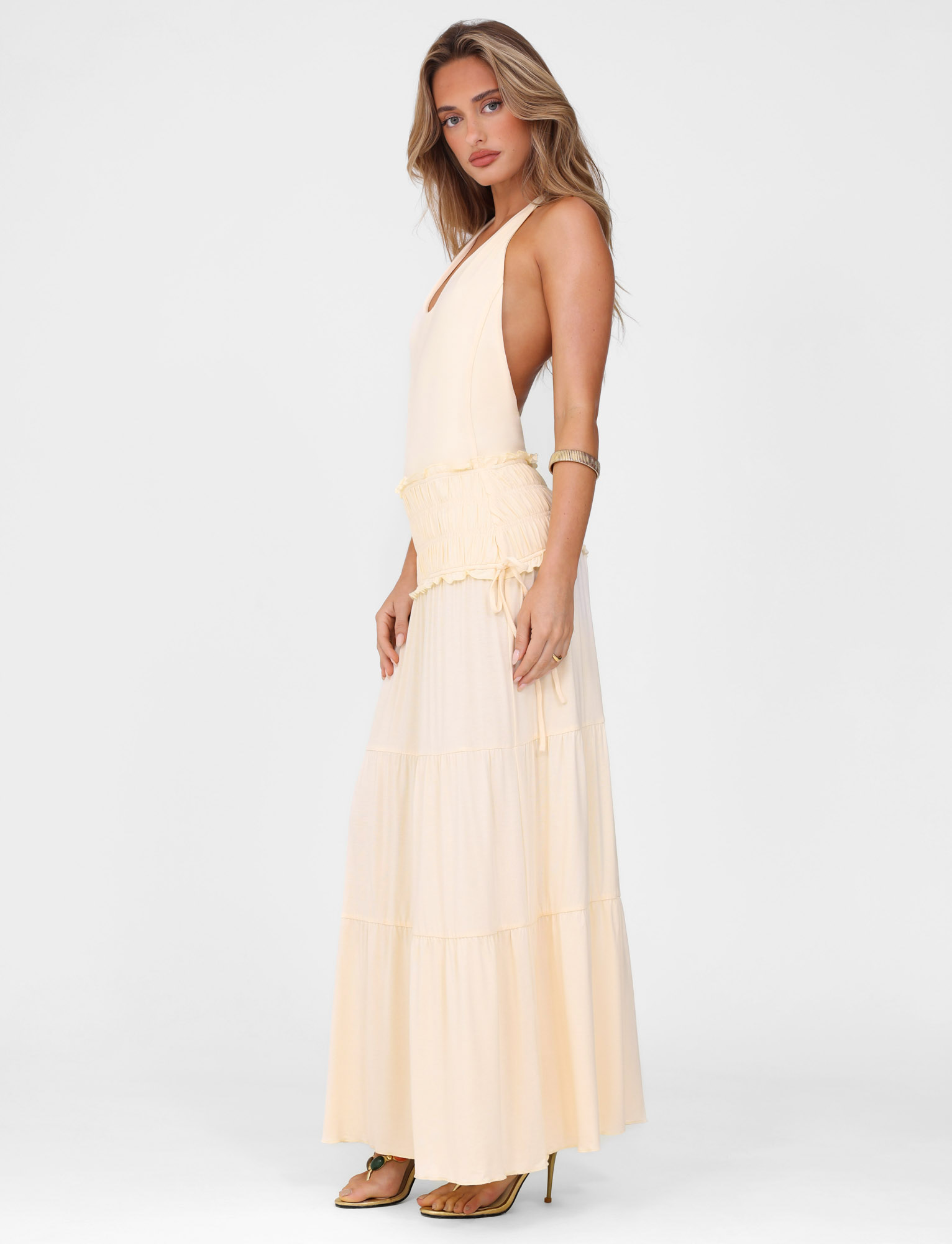 DENALI HALTER DRESS - NEUTRAL : BONE - Image 5