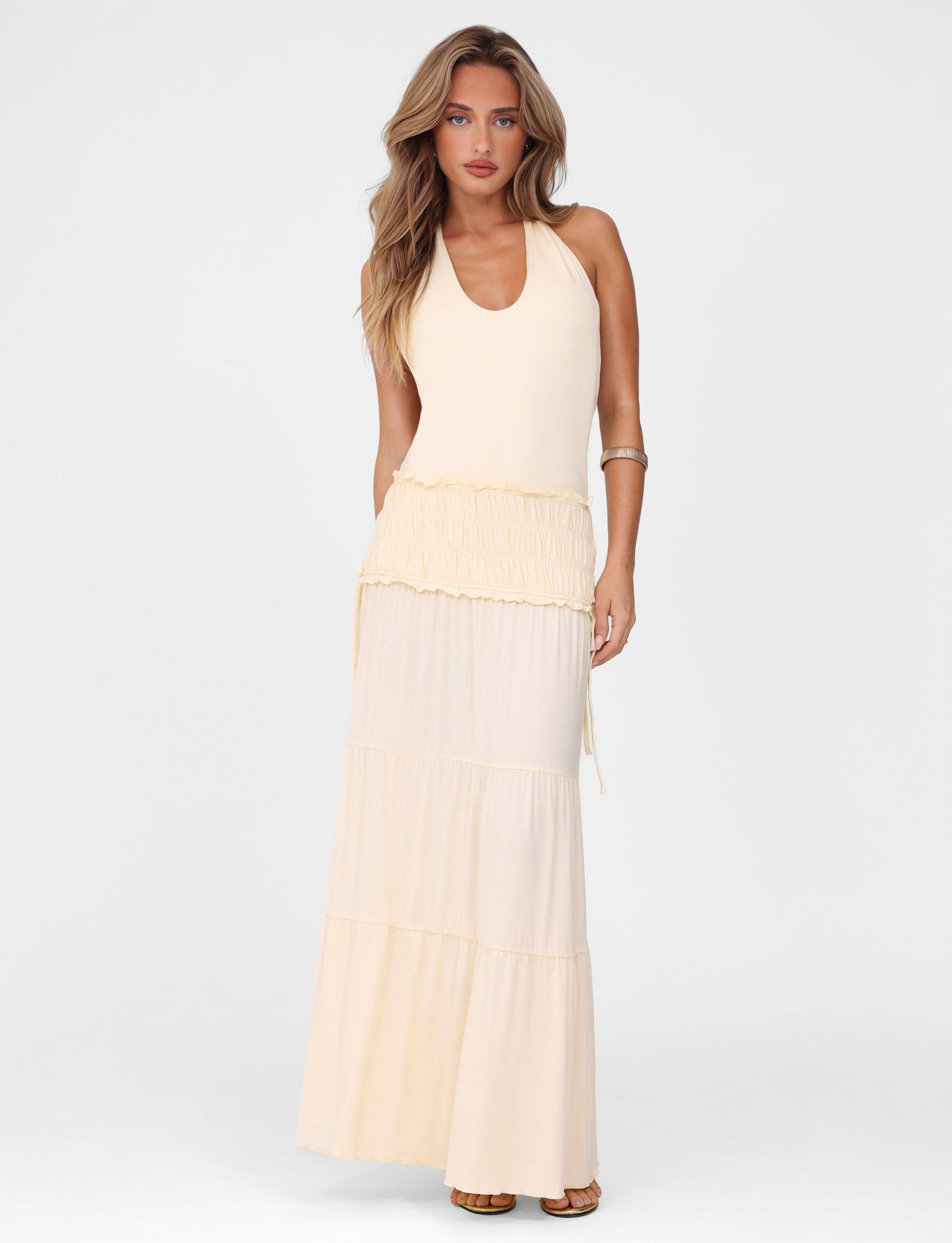 DENALI HALTER DRESS - NEUTRAL : BONE - Image 6