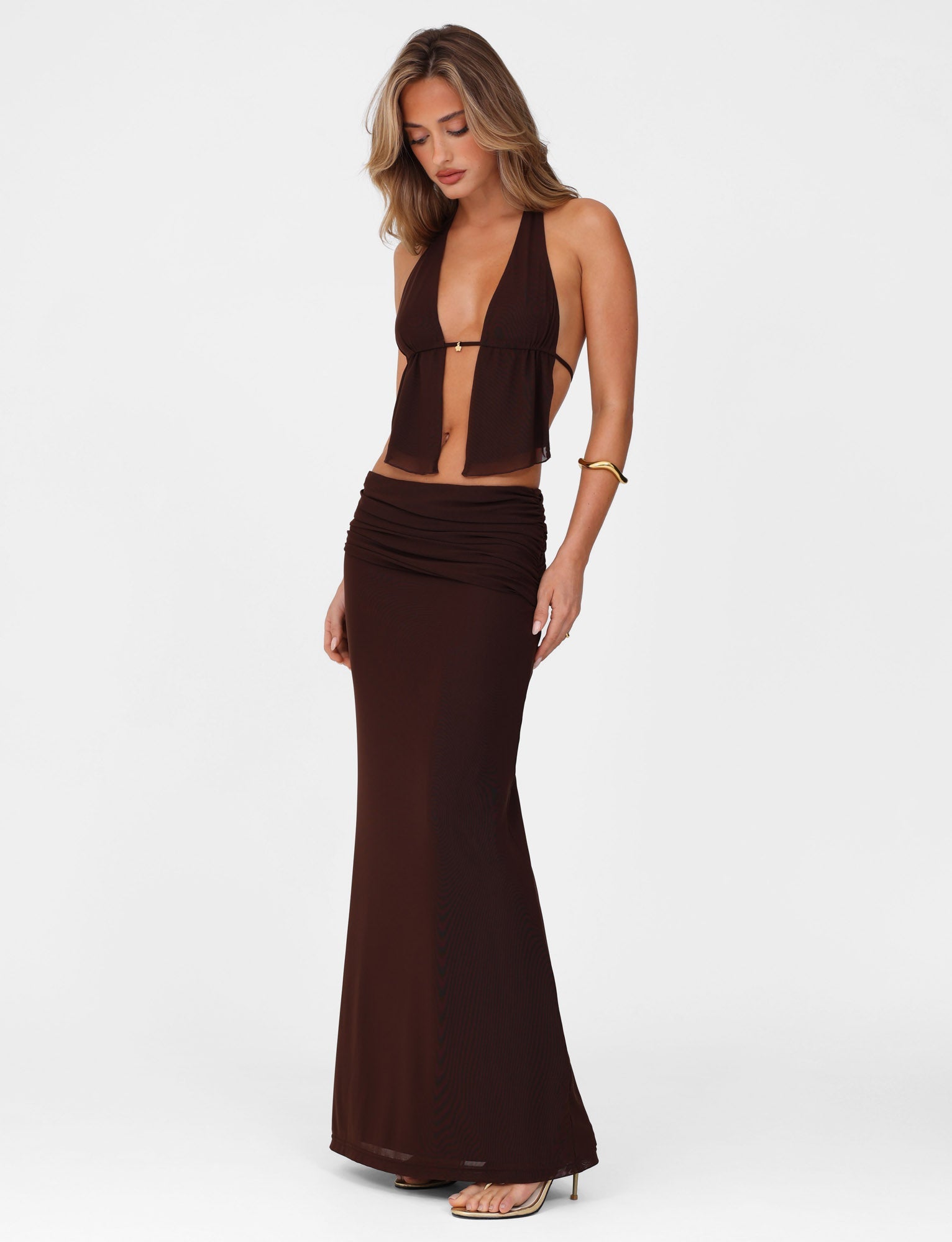 ESHA MAXI SKIRT - BROWN : CHOCOLATE - Image 3