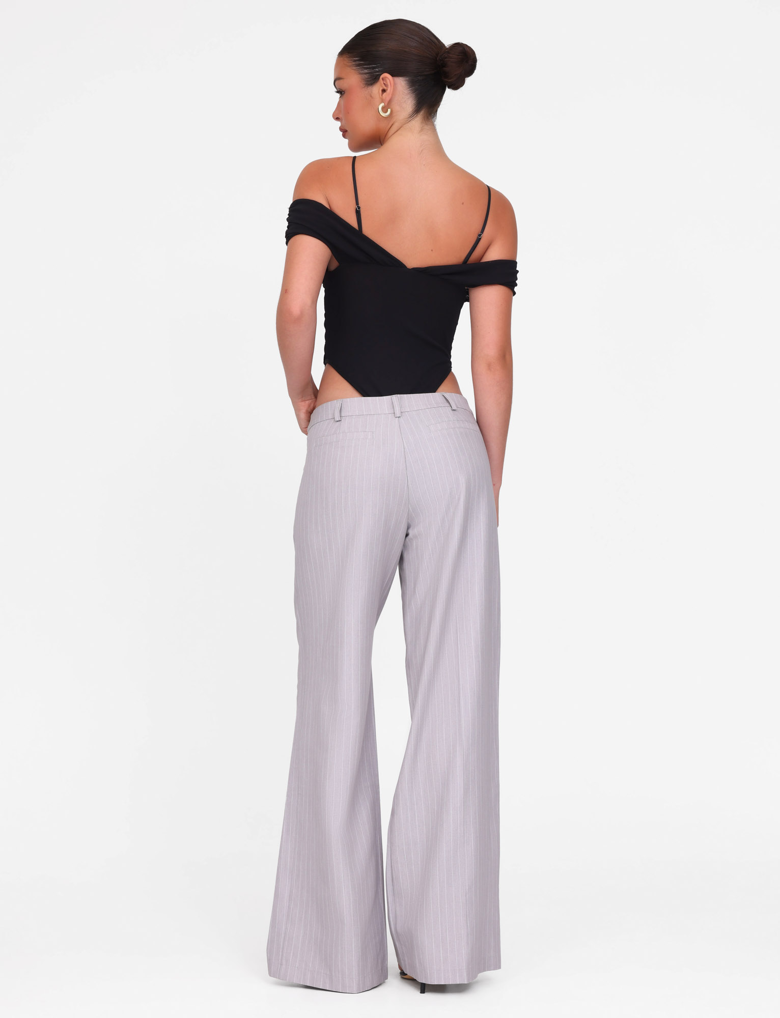 AMBERLY SUIT PANT - GREY : PINSTRIPE : GREY PINSTRIPE - Image 6