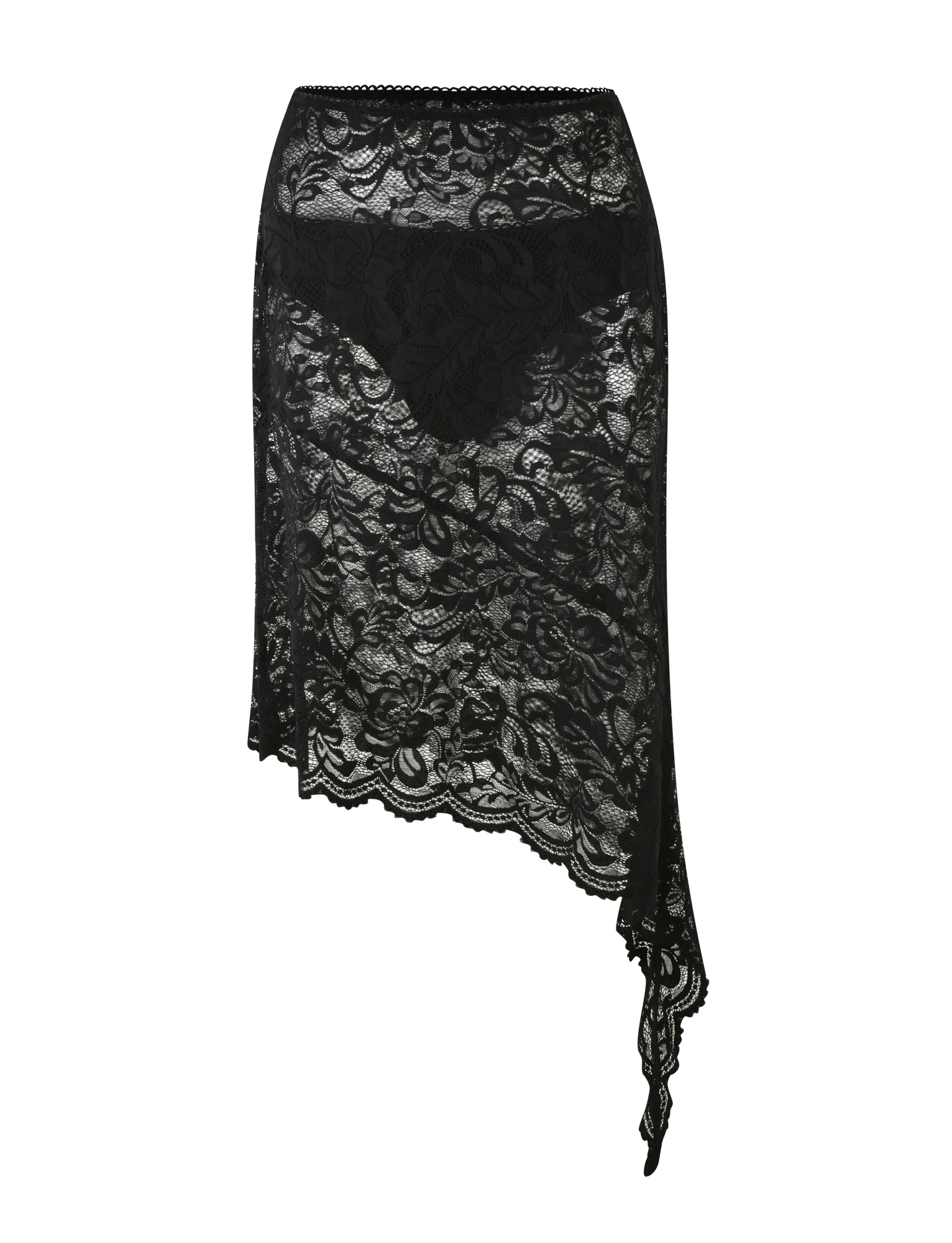 SIYA MIDI SKIRT - BLACK : LACE : BLACK LACE - Image 7
