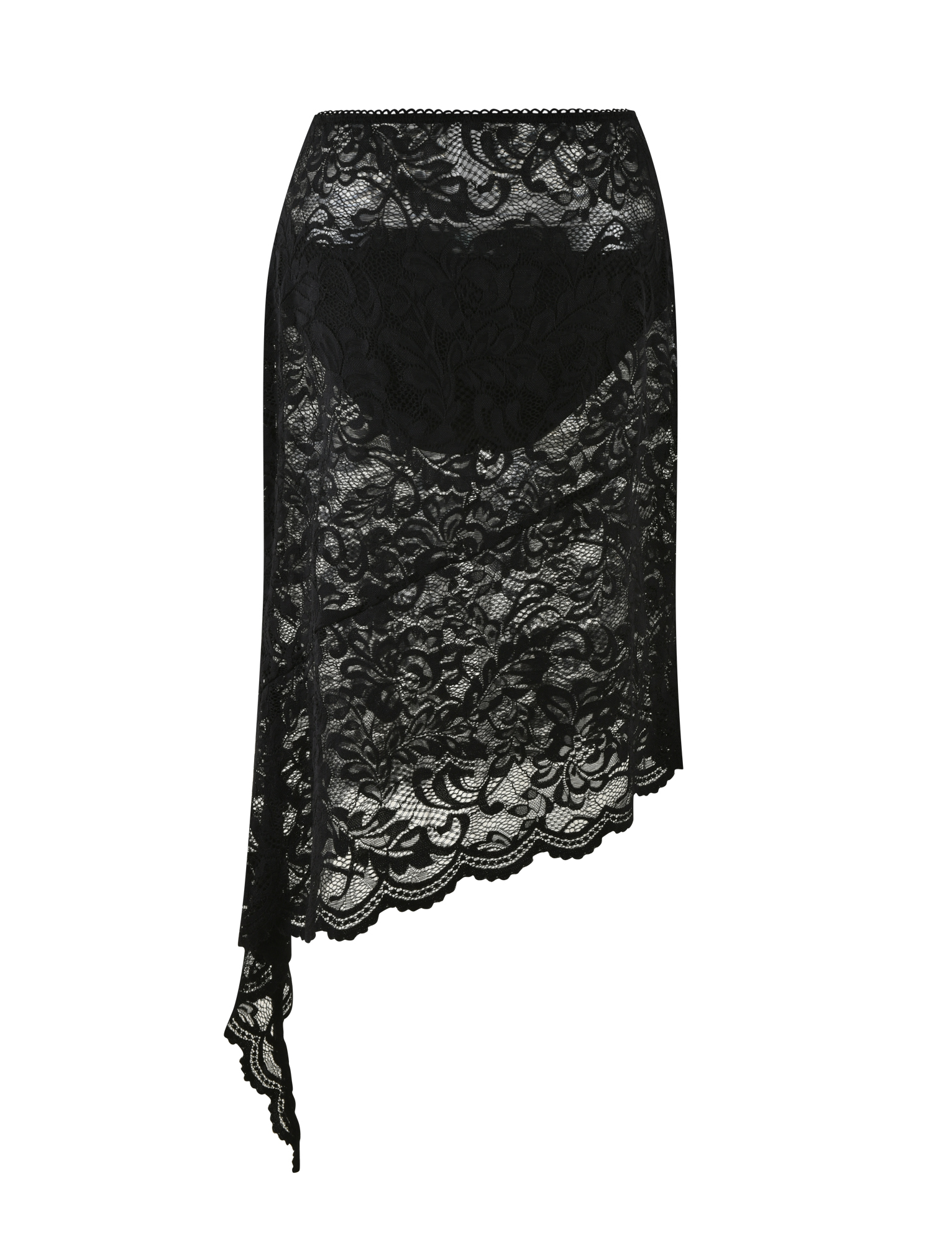 SIYA MIDI SKIRT - BLACK : LACE : BLACK LACE - Image 8