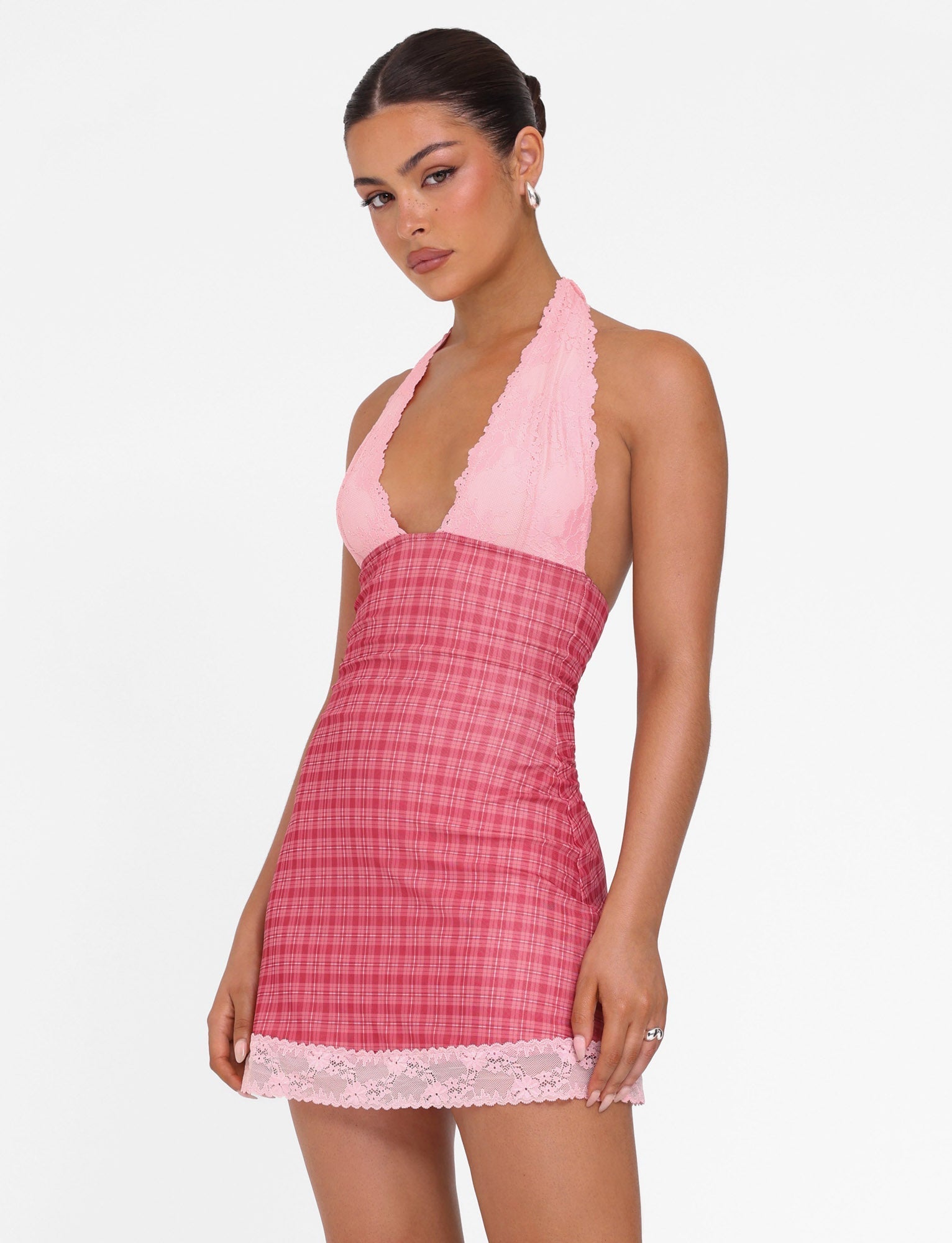 NAVIA DRESS - RED : RED CHECK - Image 5