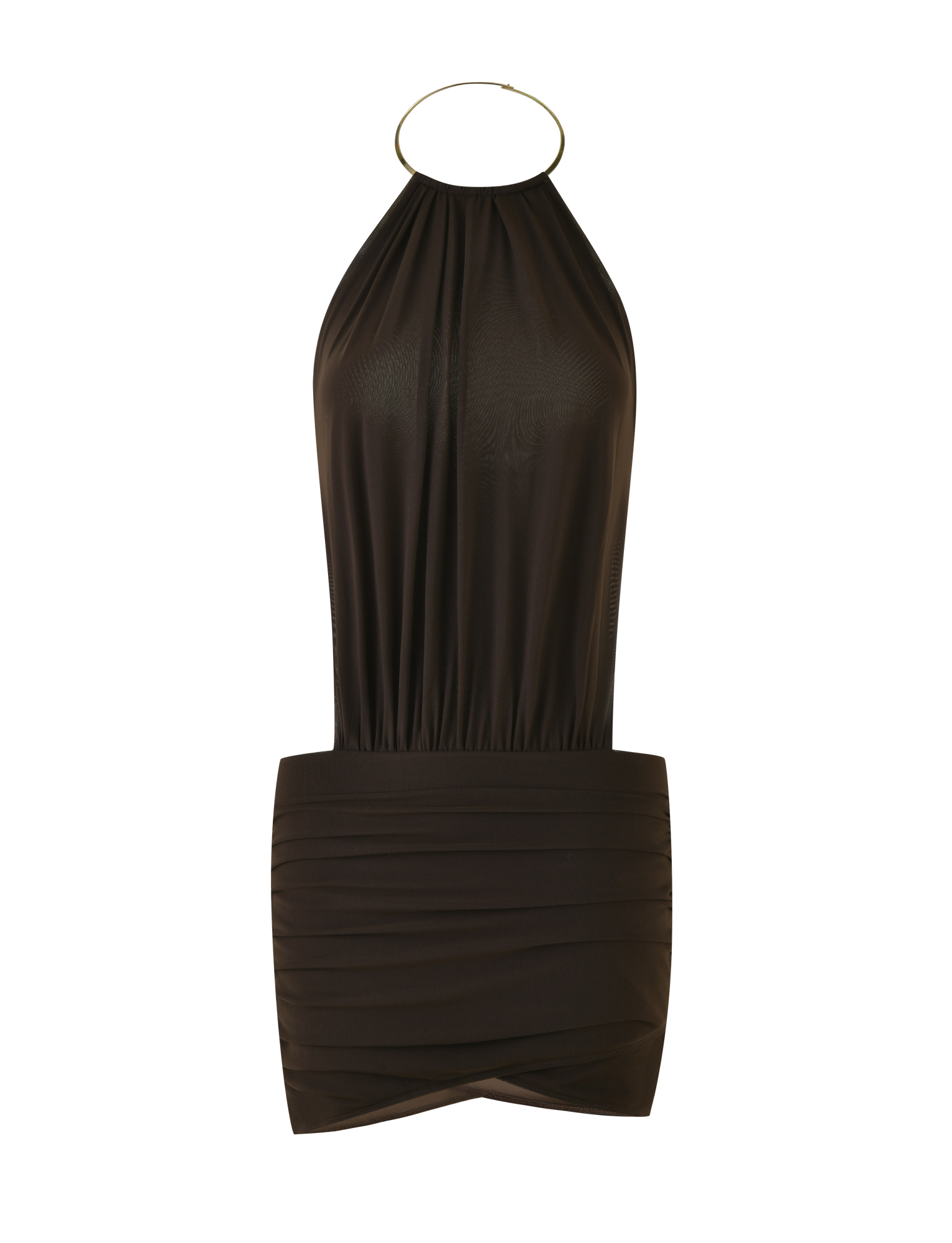 EVANNA MINI DRESS - BROWN : CHOCOLATE - Image 7