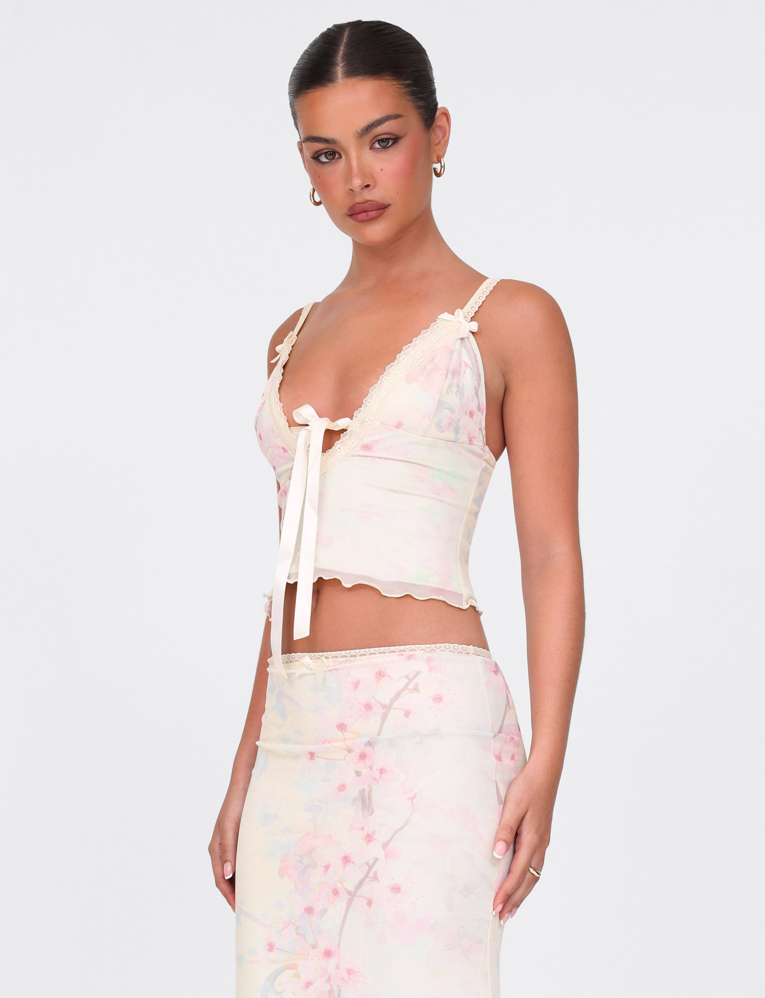 LONIE TOP - NEUTRAL : FLORAL : WASHED CHERRY BLOSSOM - Image 6