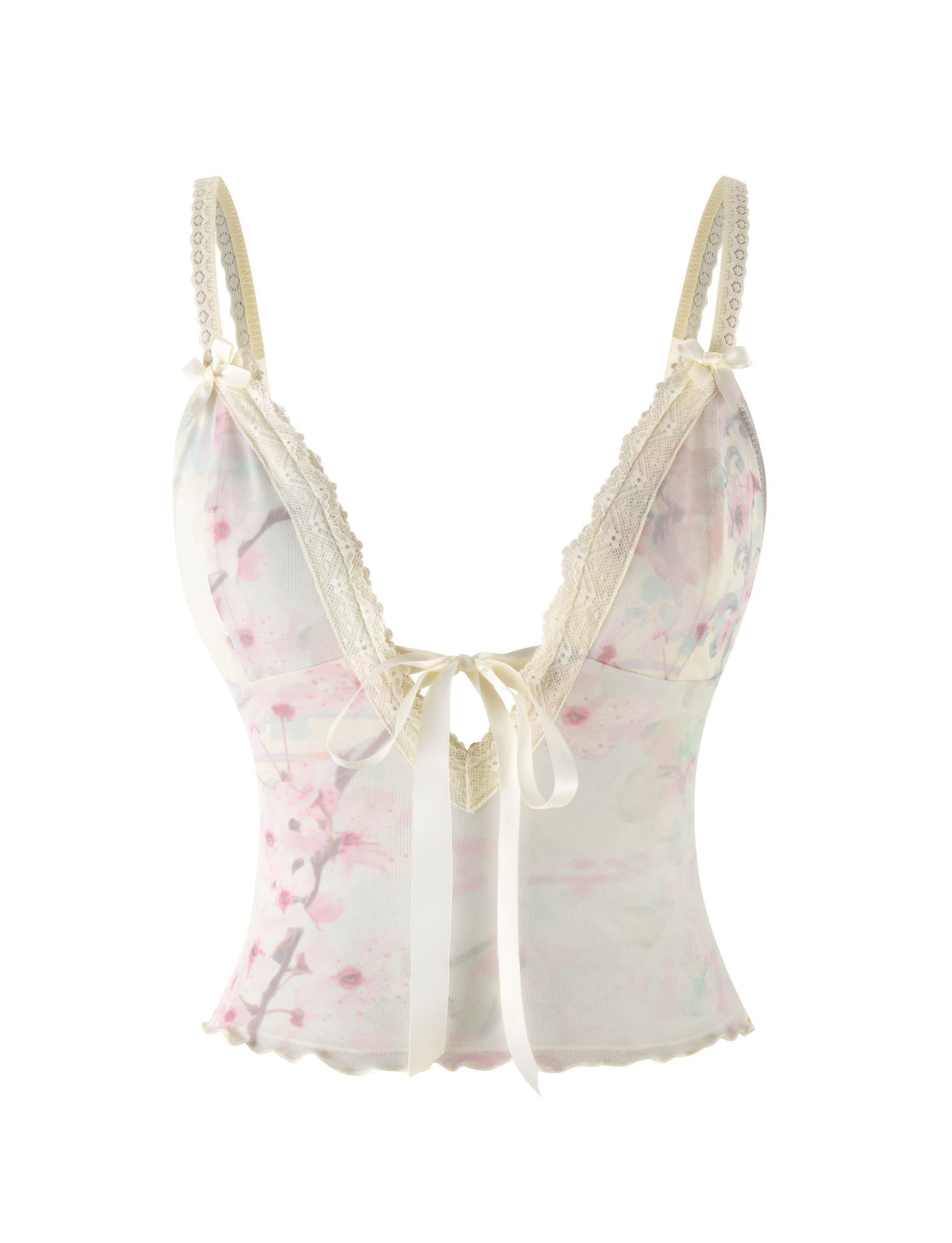 LONIE TOP - NEUTRAL : FLORAL : WASHED CHERRY BLOSSOM - Image 8